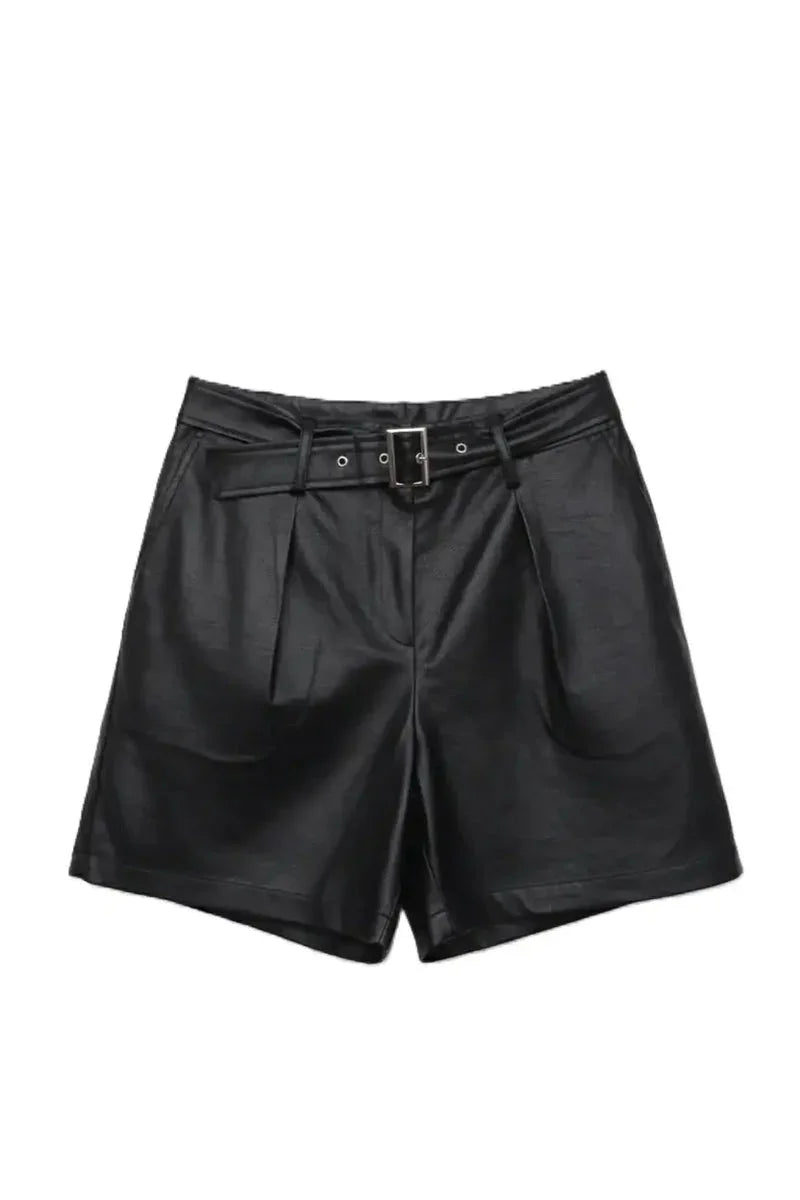 Carina - Wide Leg Faux Leather Shorts 7