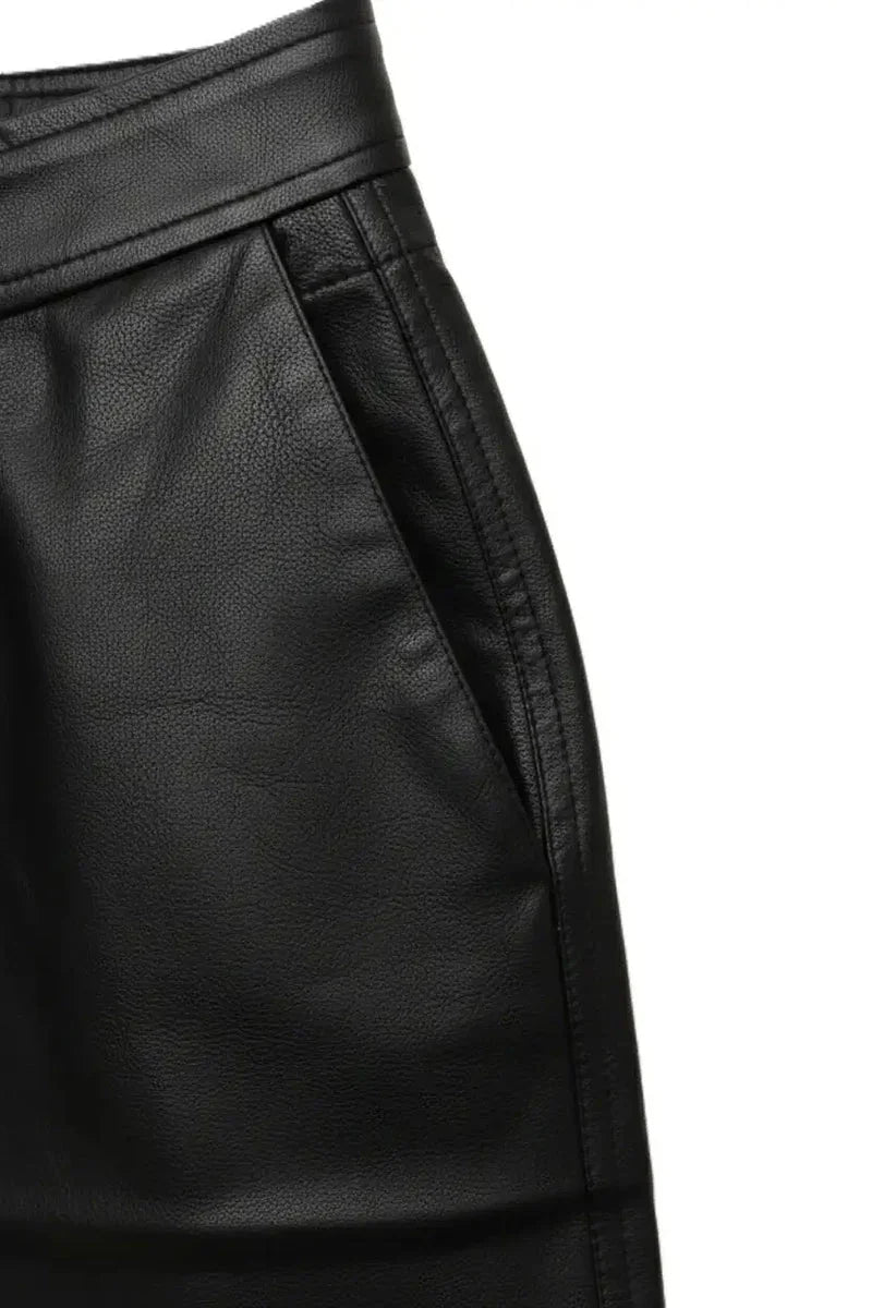 Carina - Wide Leg Faux Leather Shorts 10