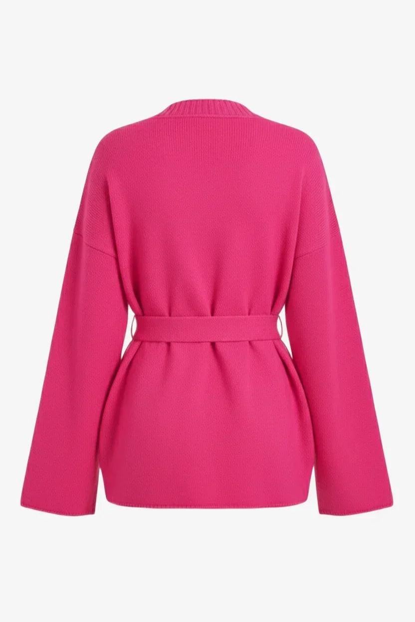 Carina - Ribbed-Trim Knit Cardigan 12