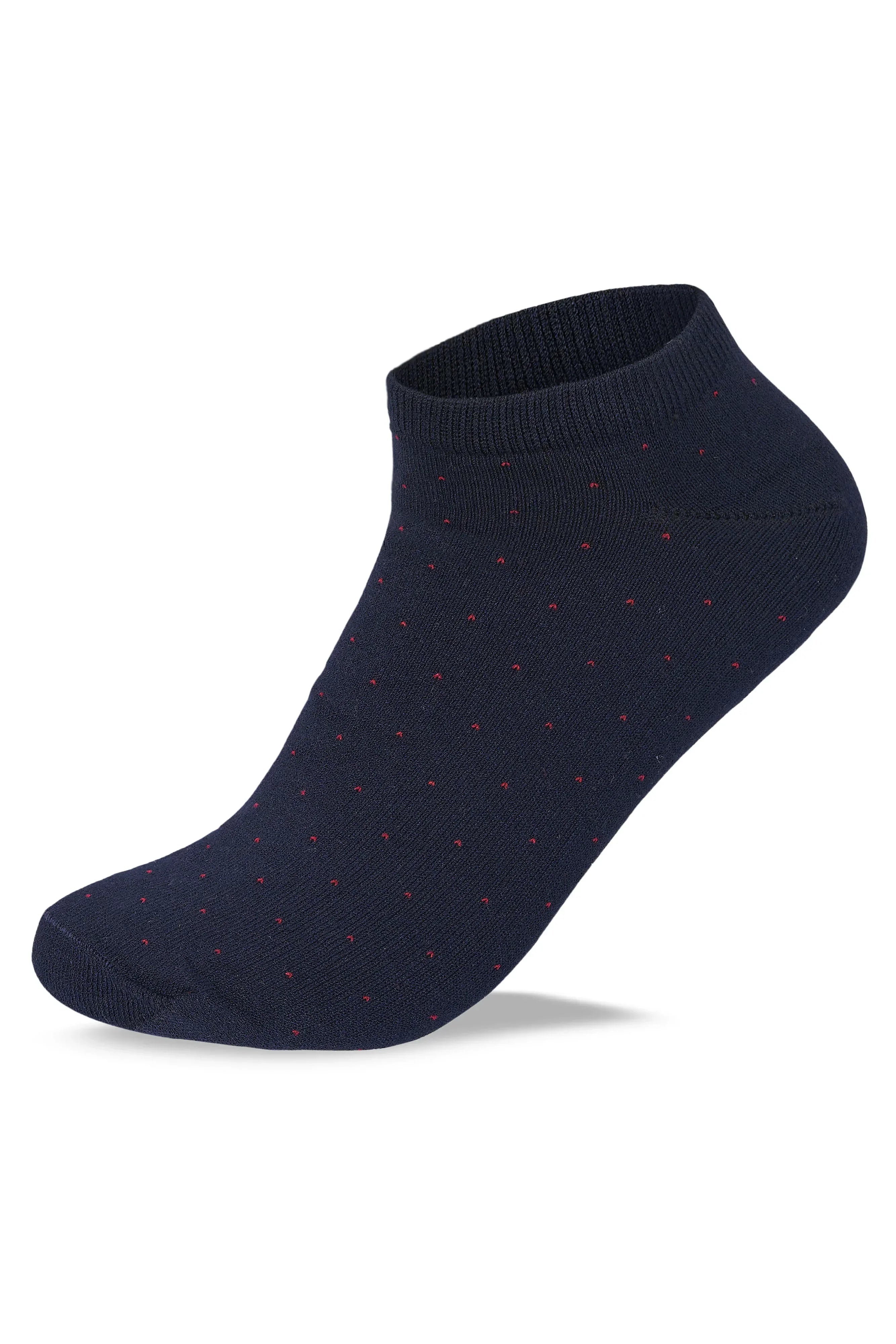 Men Set Of 3 Ankle Dots Casual Socks ( Black-NavyBlue-Grey ) - Sam Socks - Babazzaro