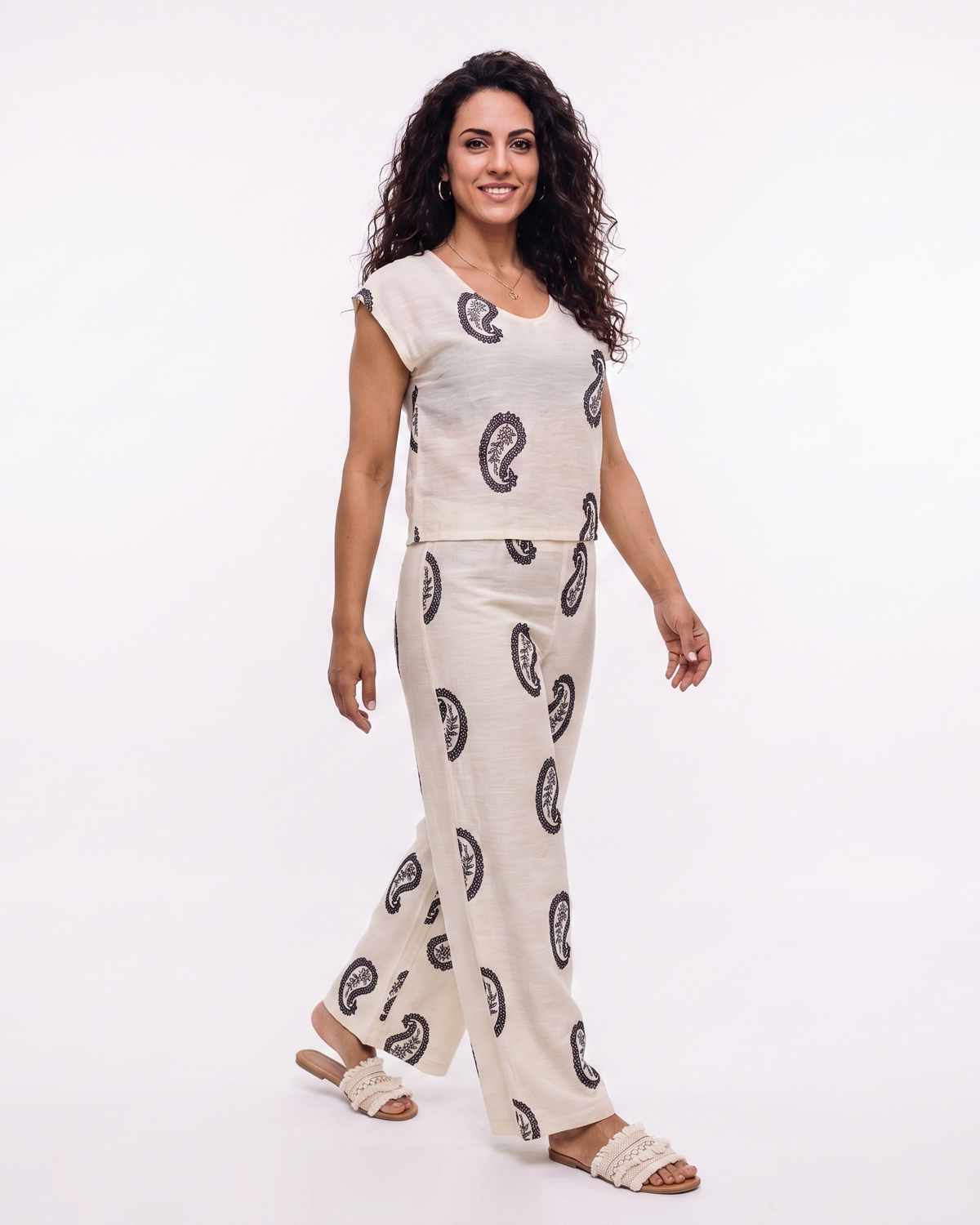 Linen Printed Pant - Viva 2
