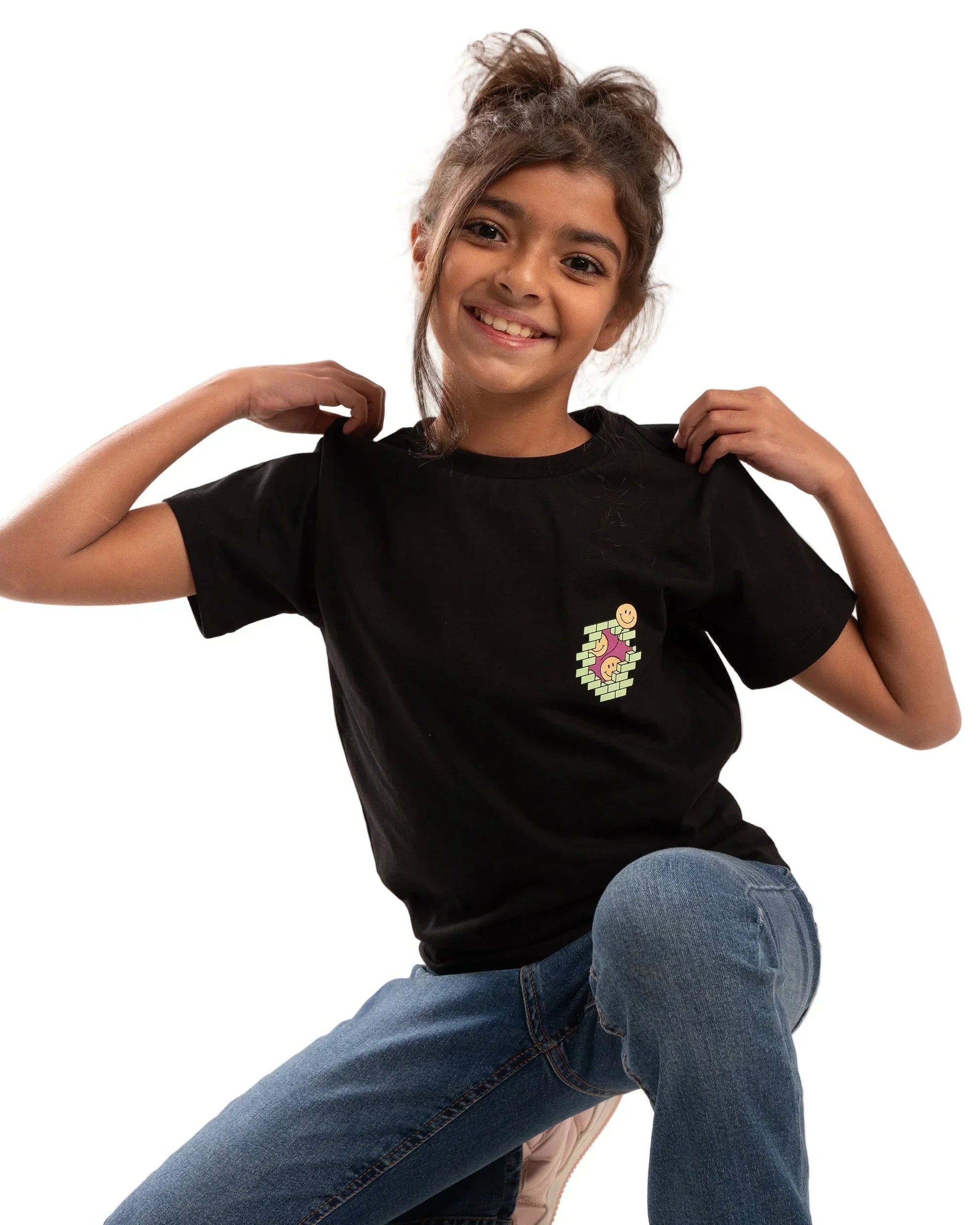 Smile Kids SS T-Shirt - Black - NAS Trends - Babazzaro