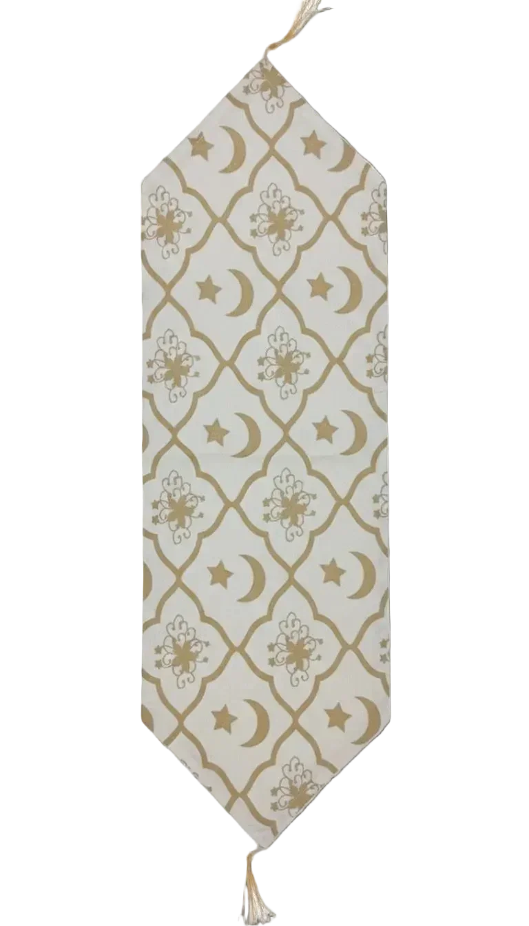 Lavender - Linen runner with Ramadan pattern print 2 1