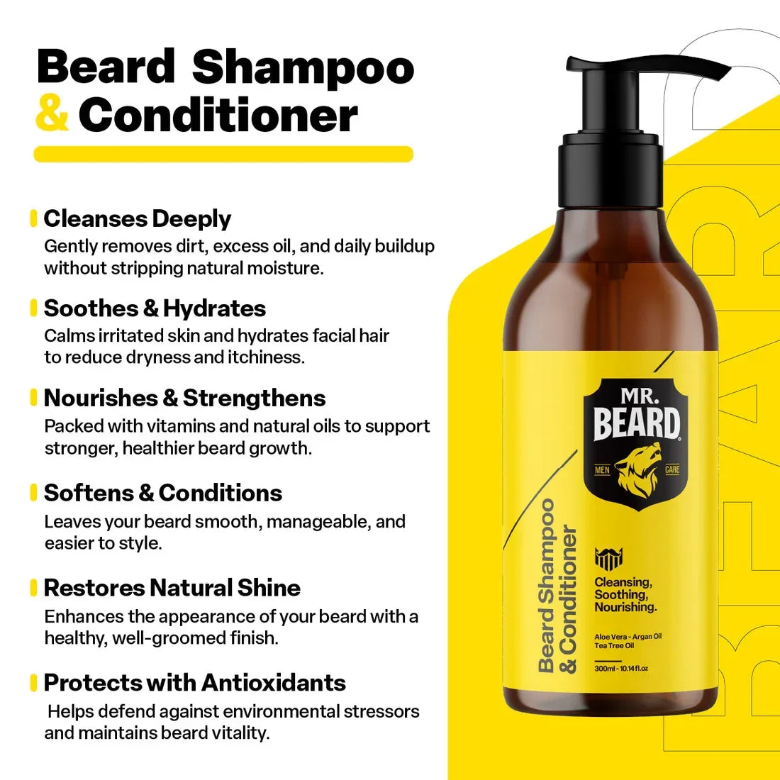 Mr.Beard - Beard Shampoo & Conditioner - 300ml 3