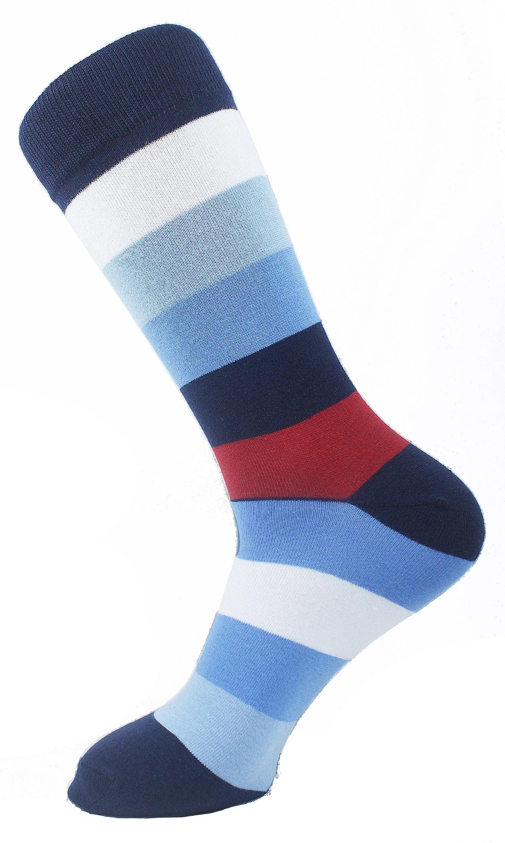 Men Set Of 6 Classic Stripped Socks Multicolour - Sam Socks - Babazzaro
