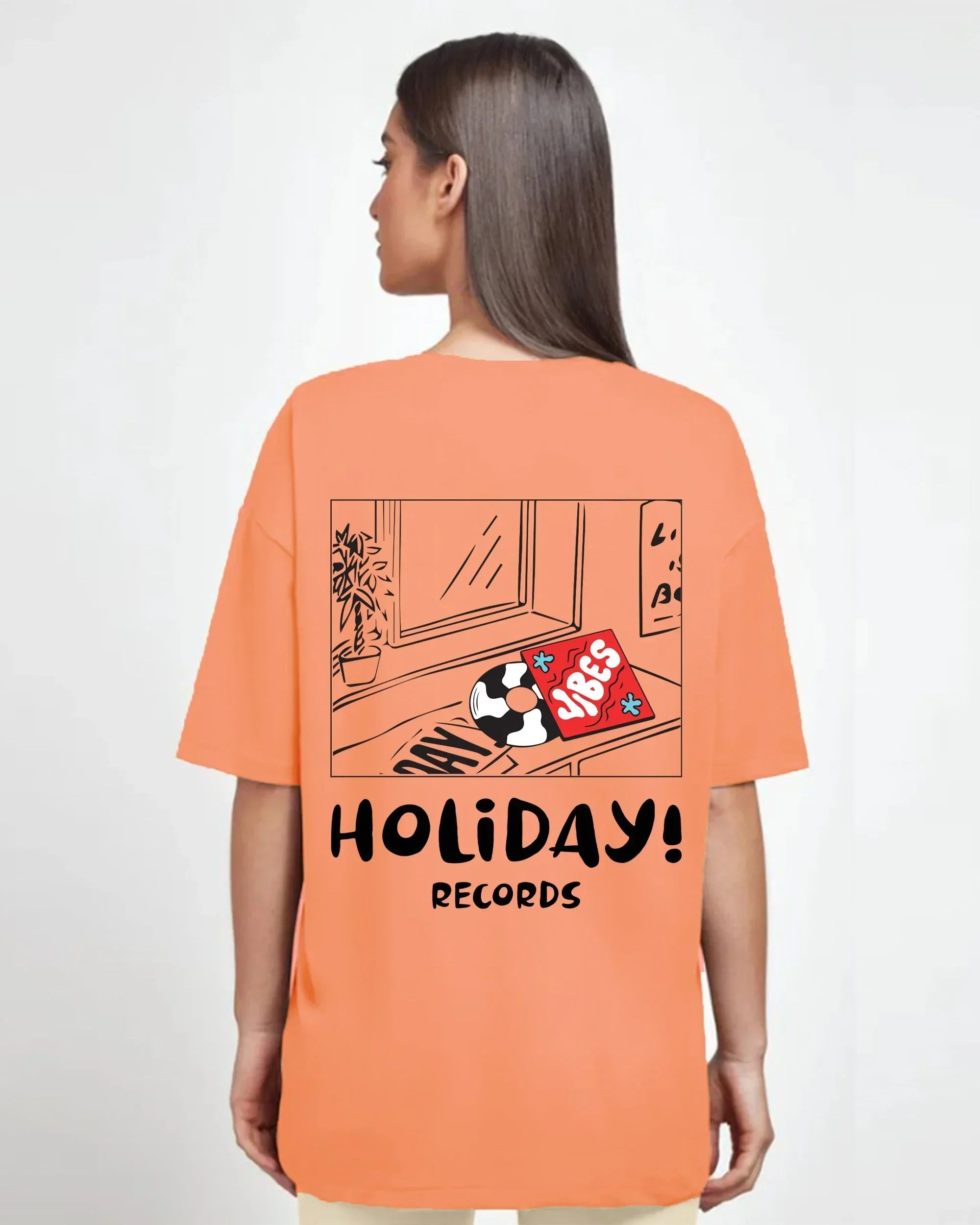 Holiday Records Women Oversized SS T-Shirt - Simon - NAS Trends - Babazzaro