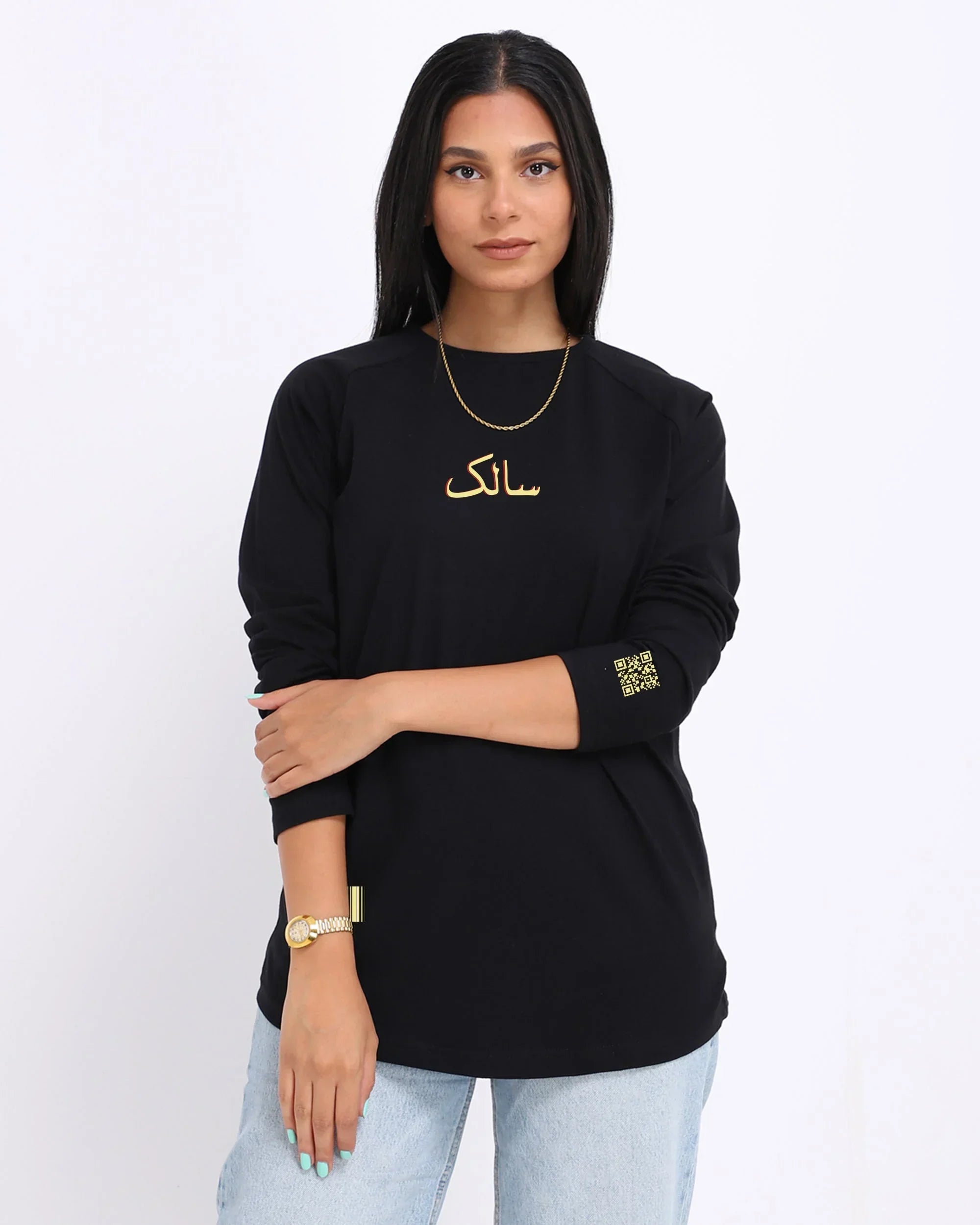 Salek Women LS T-Shirt - Black - NAS Trends - Babazzaro
