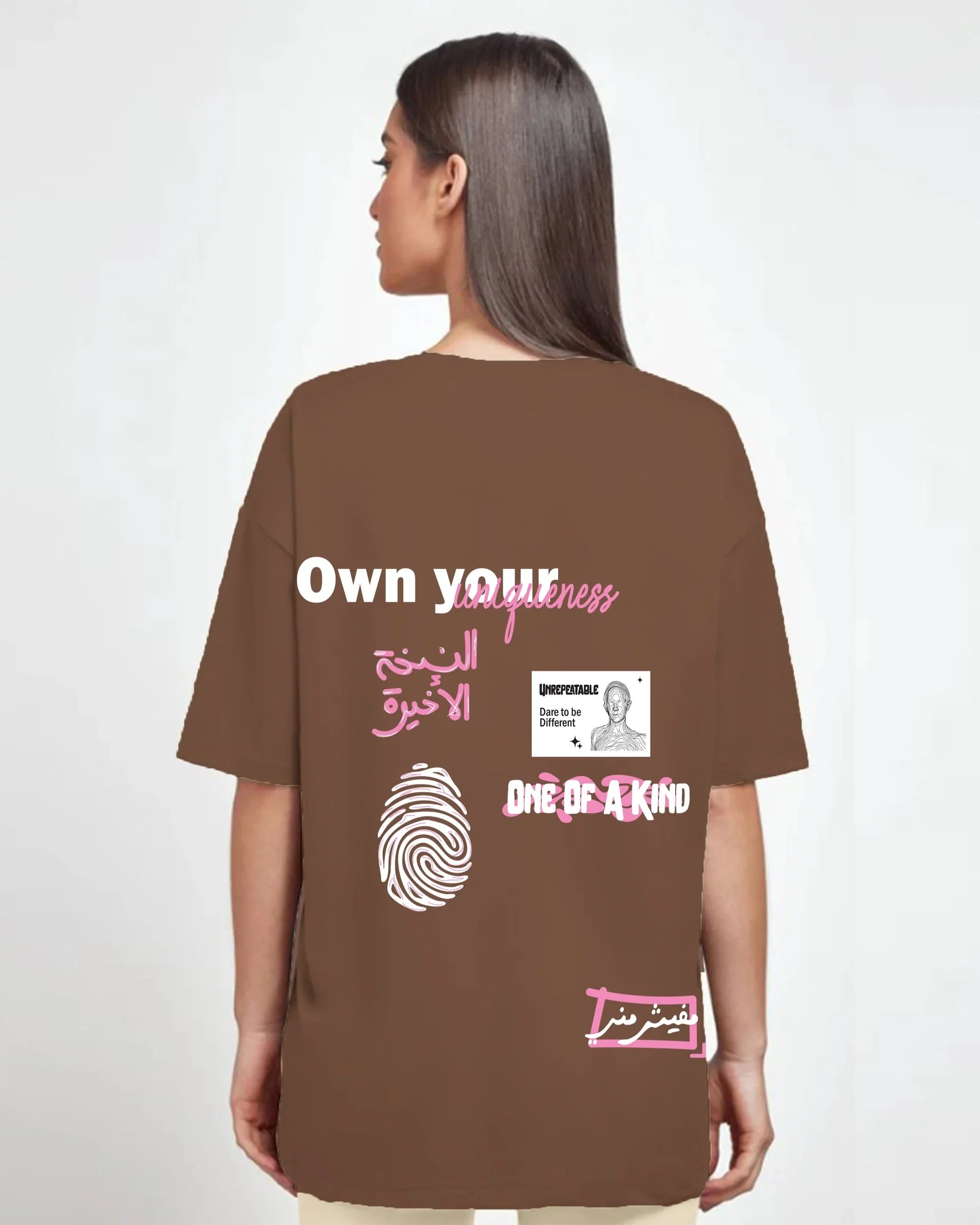 NAS Trends - Extra fared Women Oversized SS T-Shirt - Brown 1