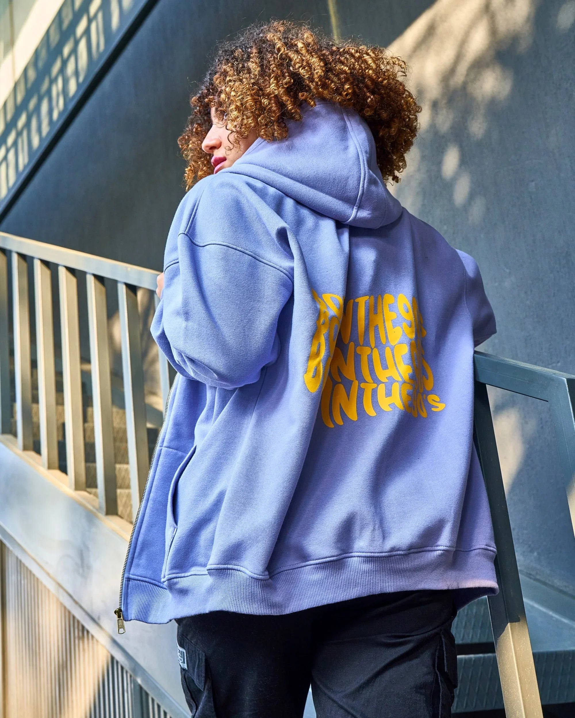 NAS Trends - 90'S Unisex Oversized Zip-up Hoodie-Lila 1