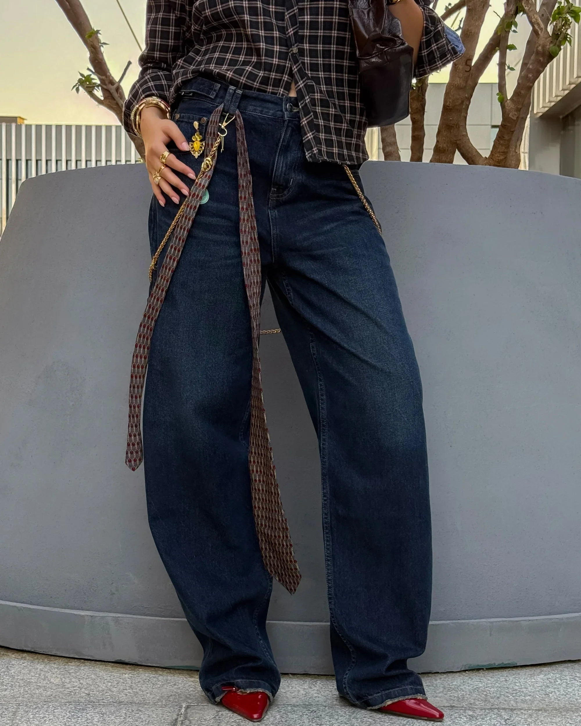 Women Baggy Pant - Dark Blue - NAS Trends 1