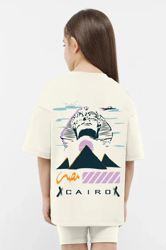 Abo El Hol Girls Oversized SS T-Shirt - Off White - NAS Trends 2