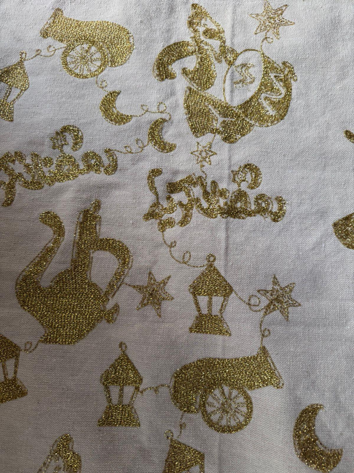 Lavender - Linen runner with serma embroidery 2 2