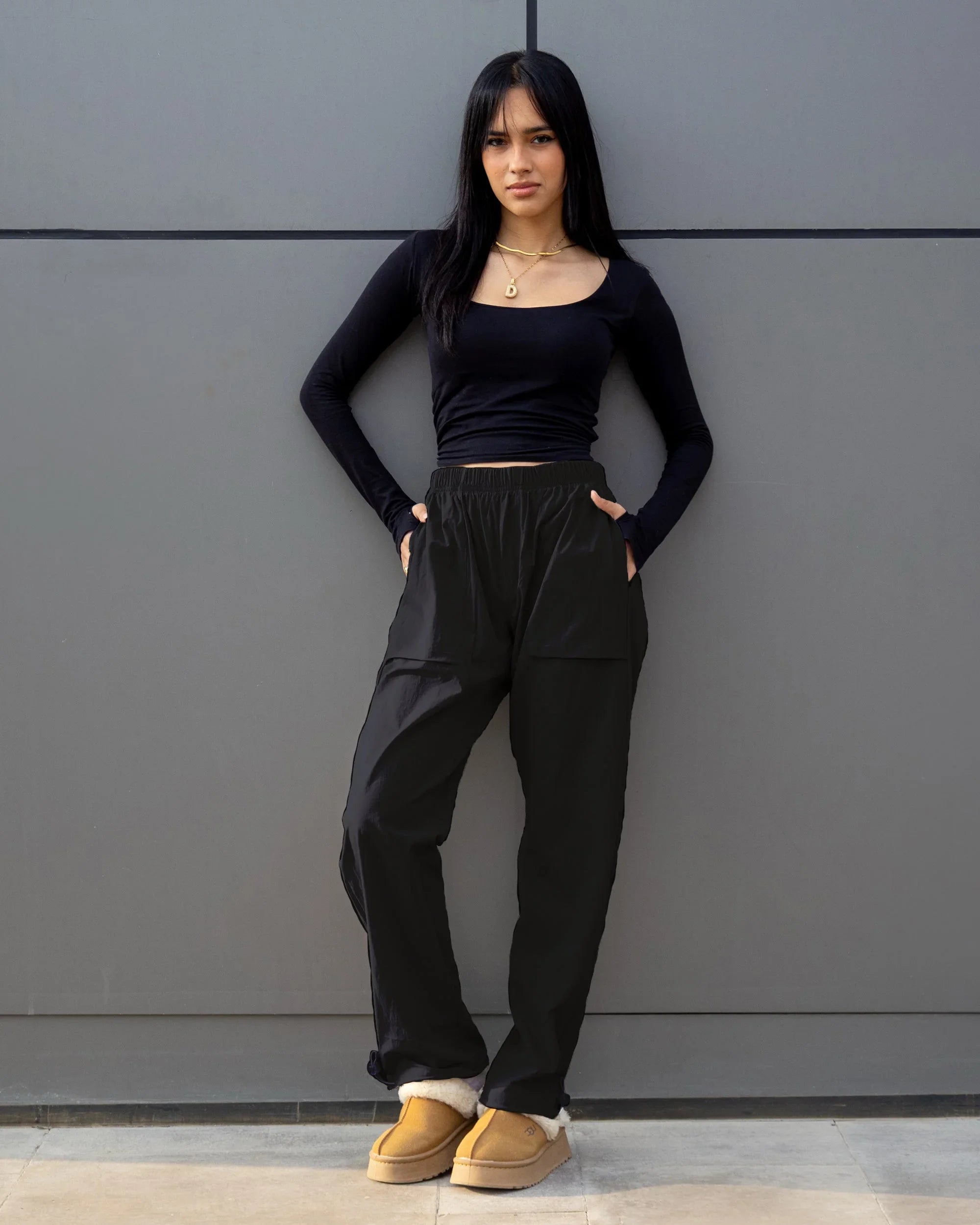 Basic Women Soft Pants - Black - NAS Trends 3