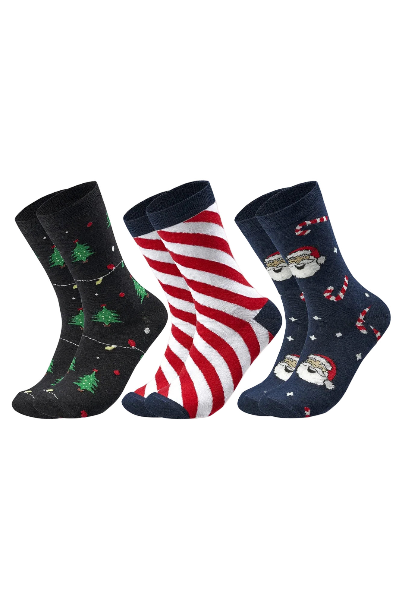 Sam Socks - Women Set Of 3 Christmas Long Socks Pattern 2 Multi Color 1