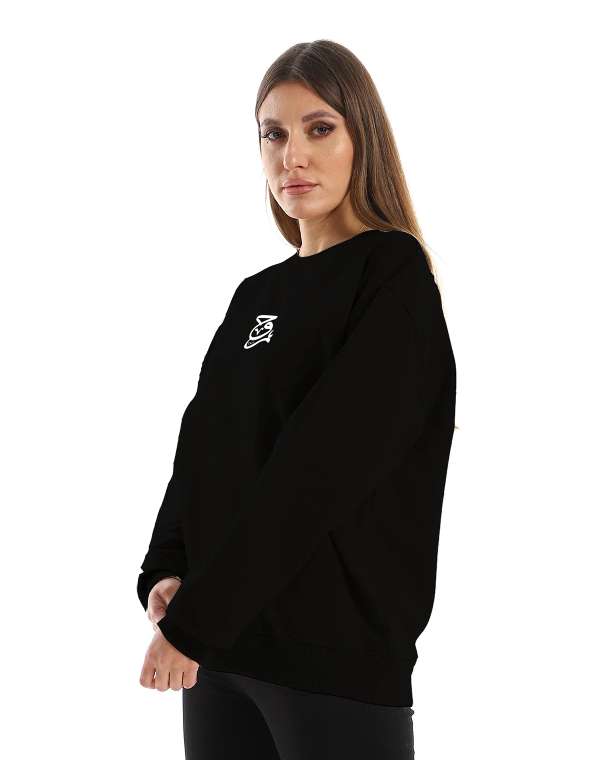 Roh El Roh Unisex Oversized Crew-neck Sweatshirt - Black W - NAS Trends 3