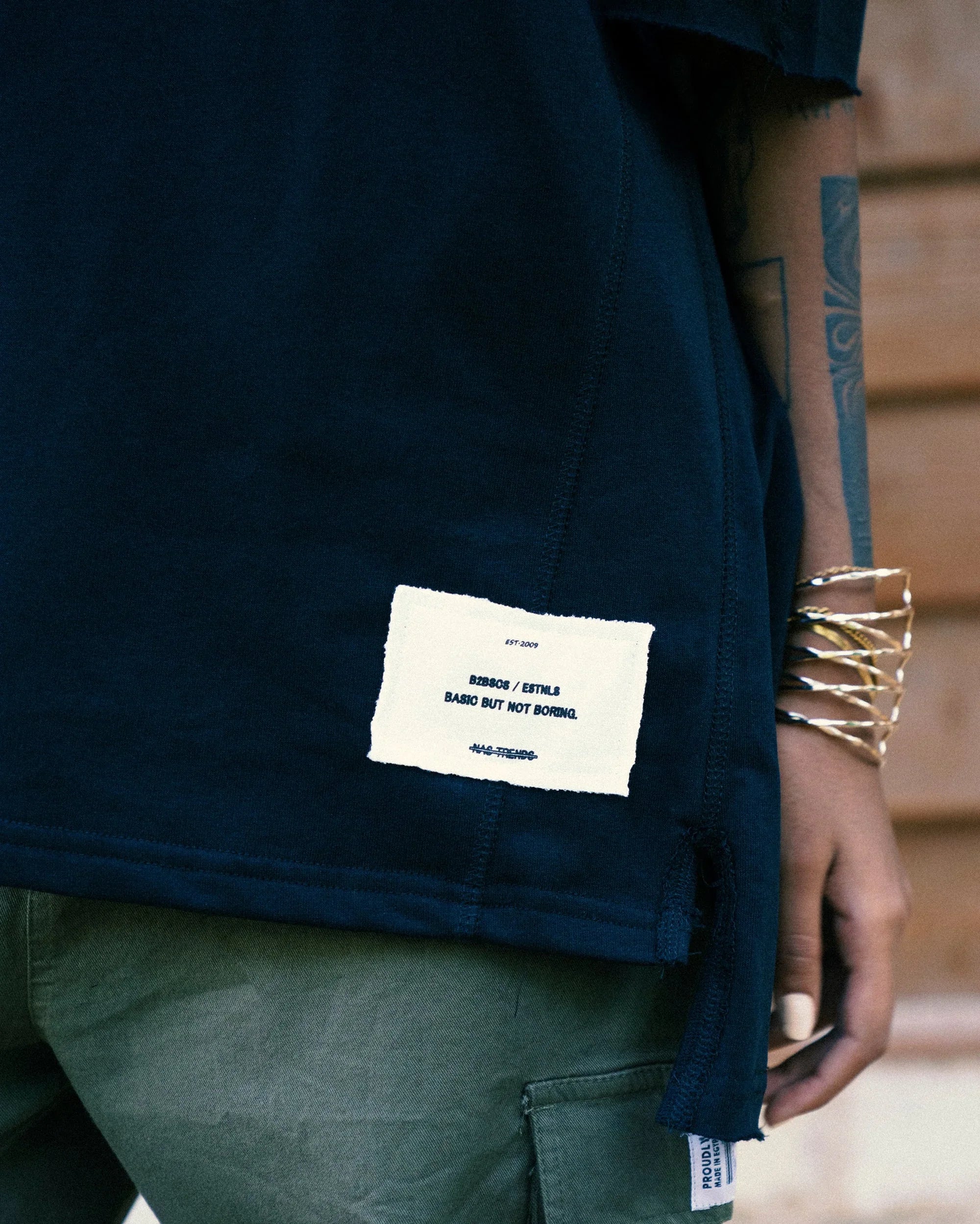 NAS Trends - Stitched Basic Unisex Oversized SS T-Shirt - Black 4