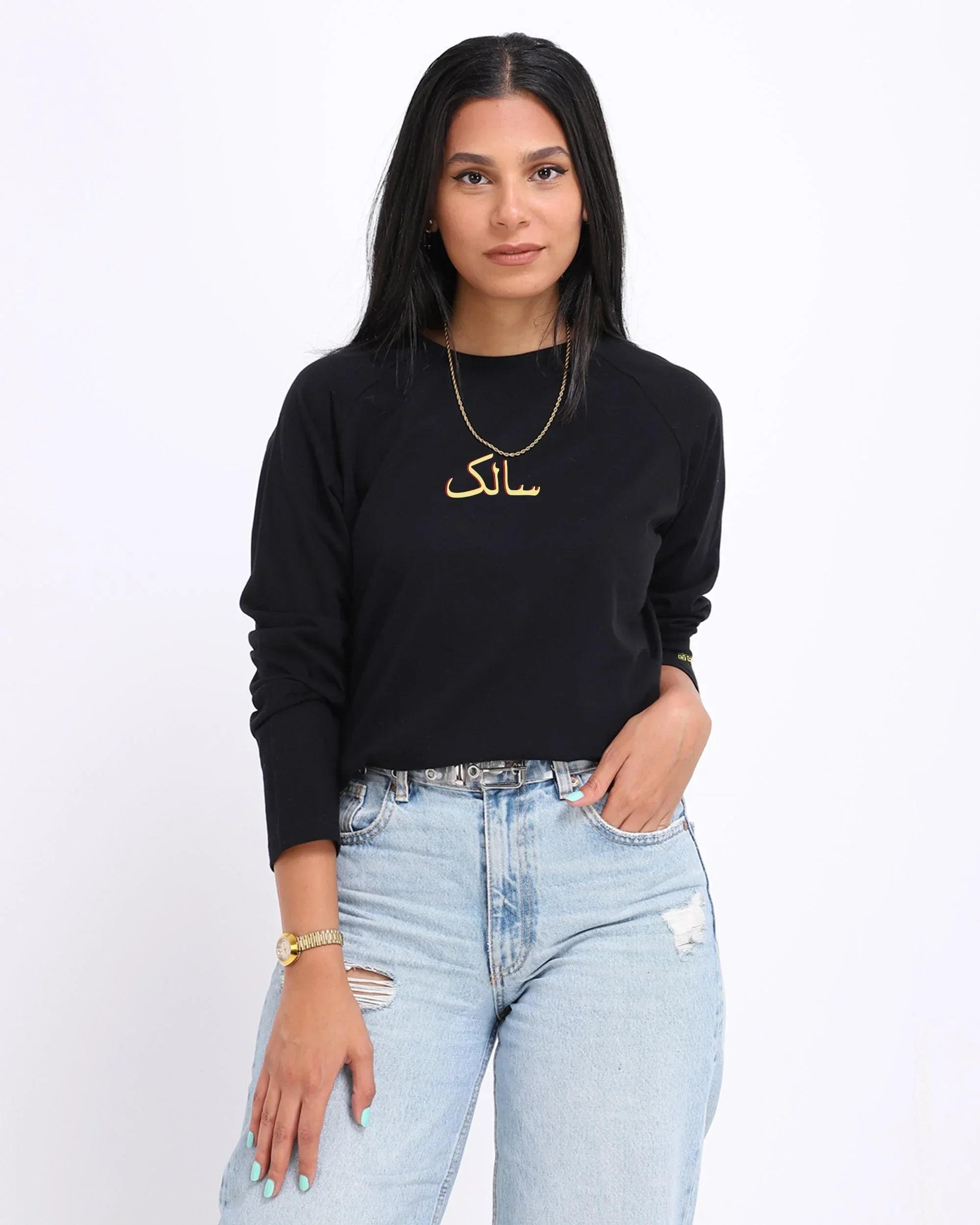 Salek Women LS T-Shirt - Black - NAS Trends - Babazzaro