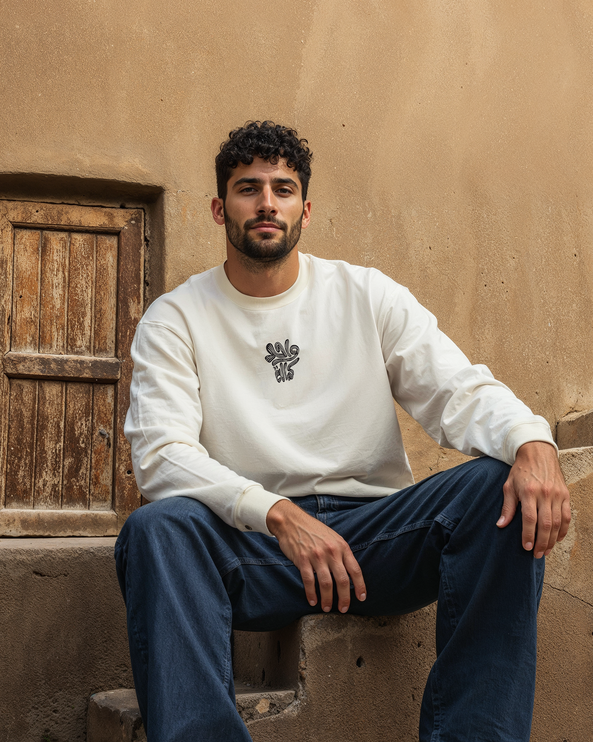 Koshary Unisex Oversized Crew-neck Sweatshirt - Off White M - NAS Trends