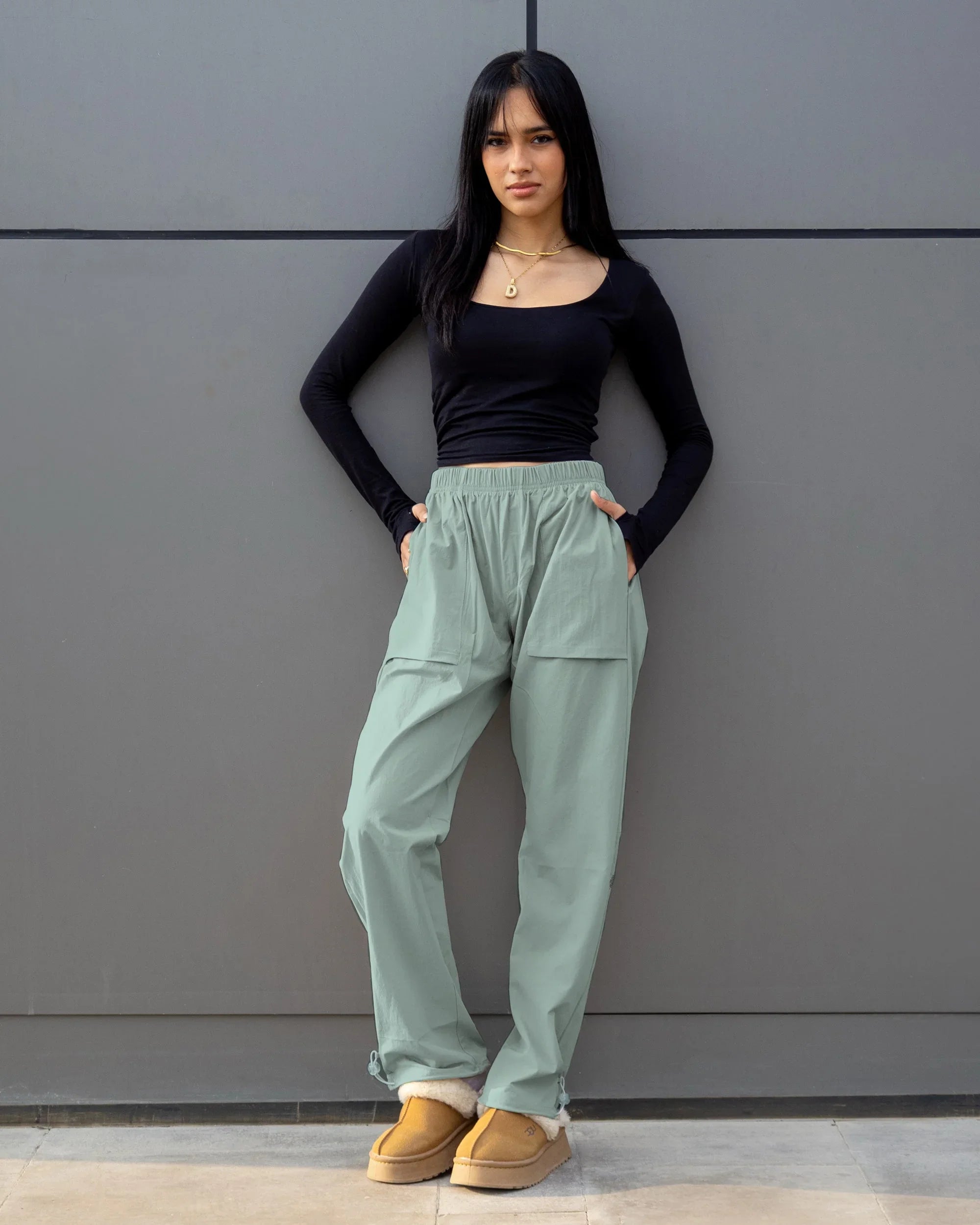 Basic Women Soft Pants - Olive - NAS Trends 1