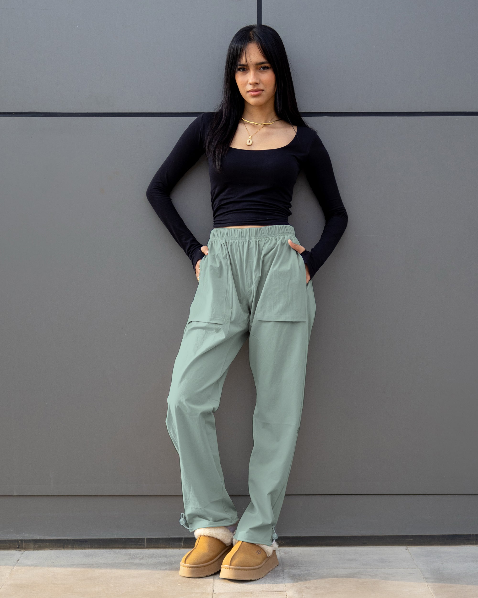 Basic Women Soft Pants - Olive - NAS Trends 1