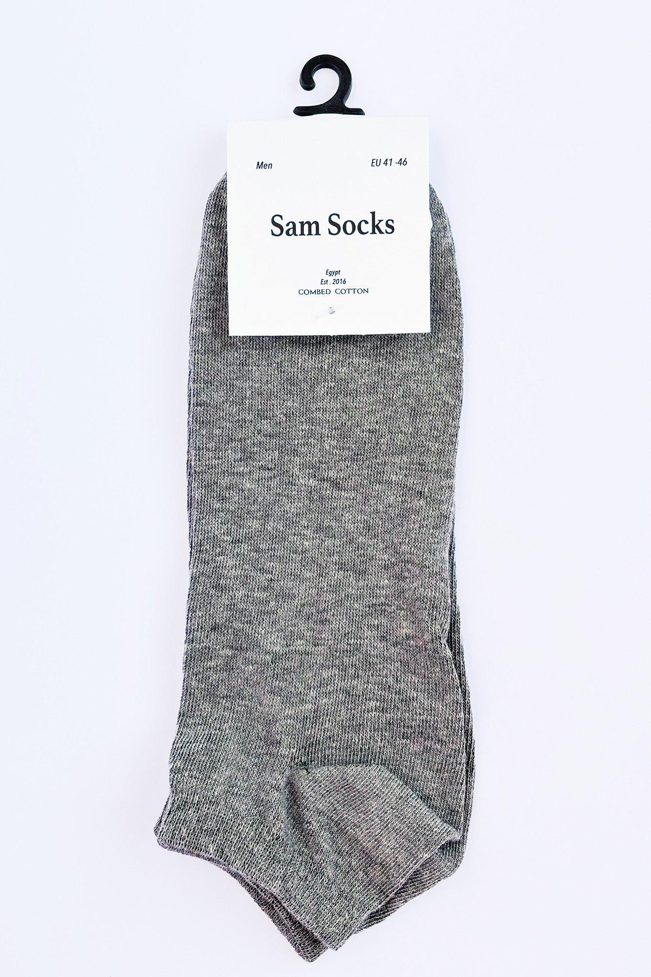 Men Set Of 5 Ankle Plain Socks ( Black-Grey ) - Sam Socks - Babazzaro