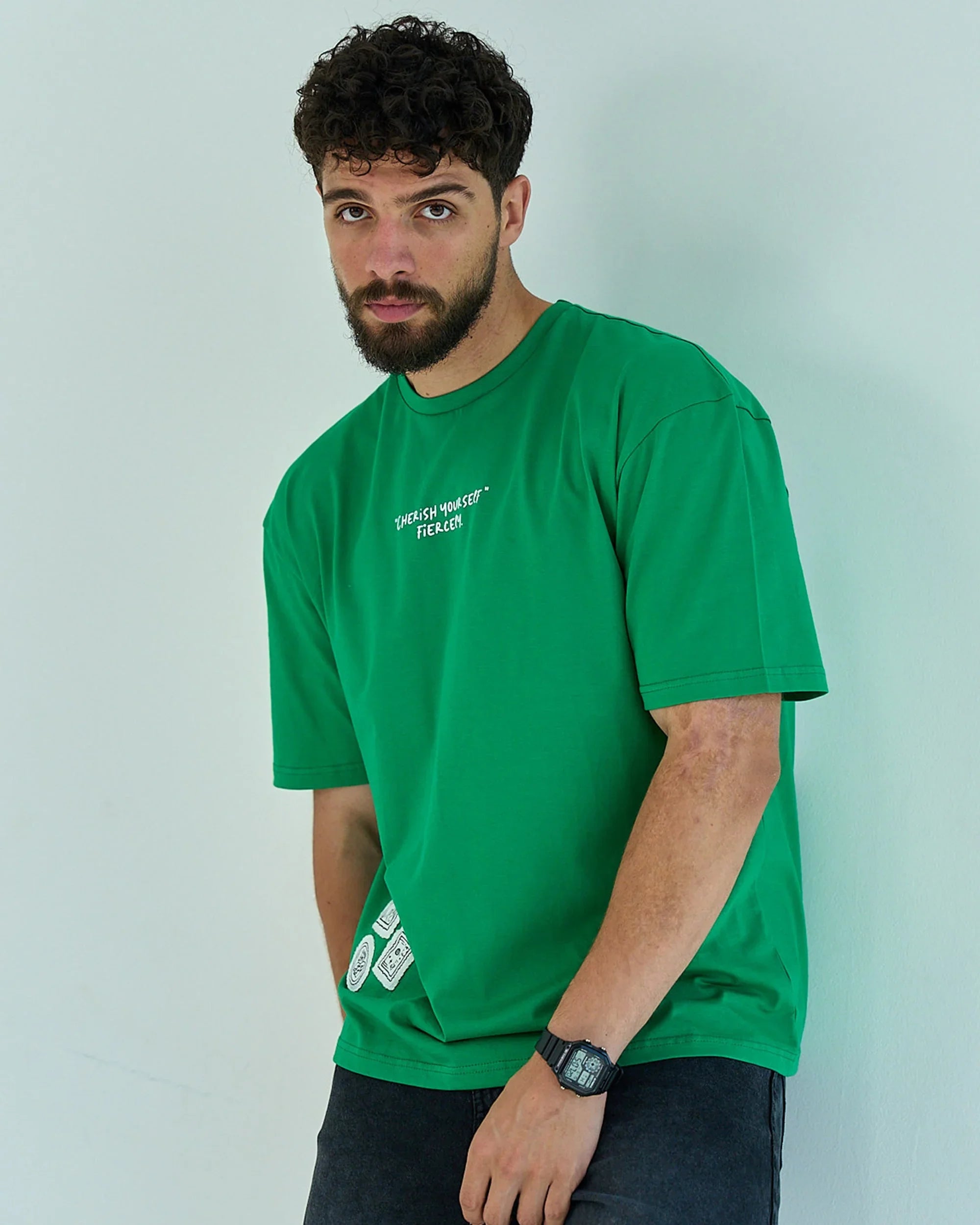 NAS Trends - Whispers Unisex Oversized SS T-Shirt - Green 2