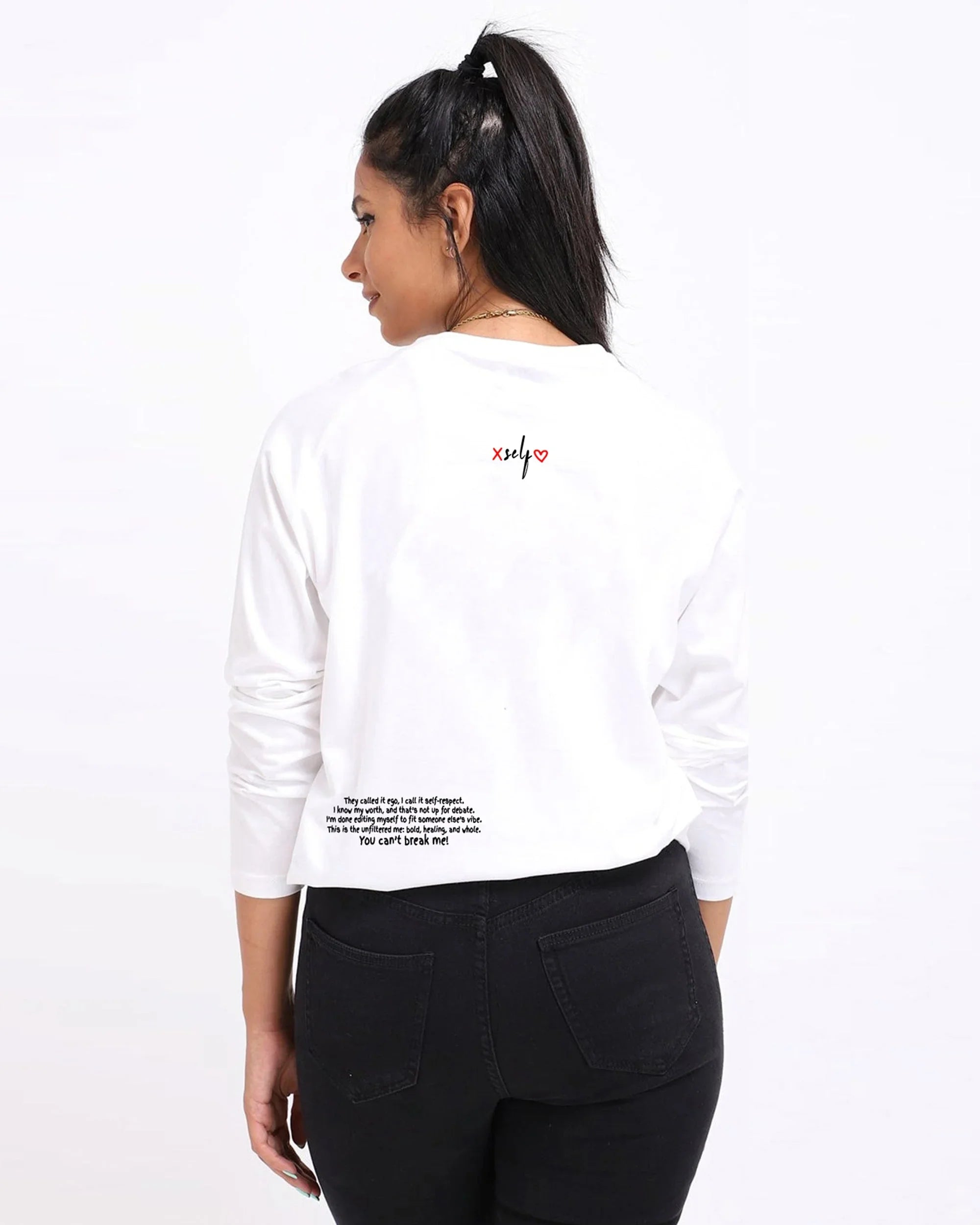 Self Love Women LS T-Shirt - Off White - NAS Trends 2