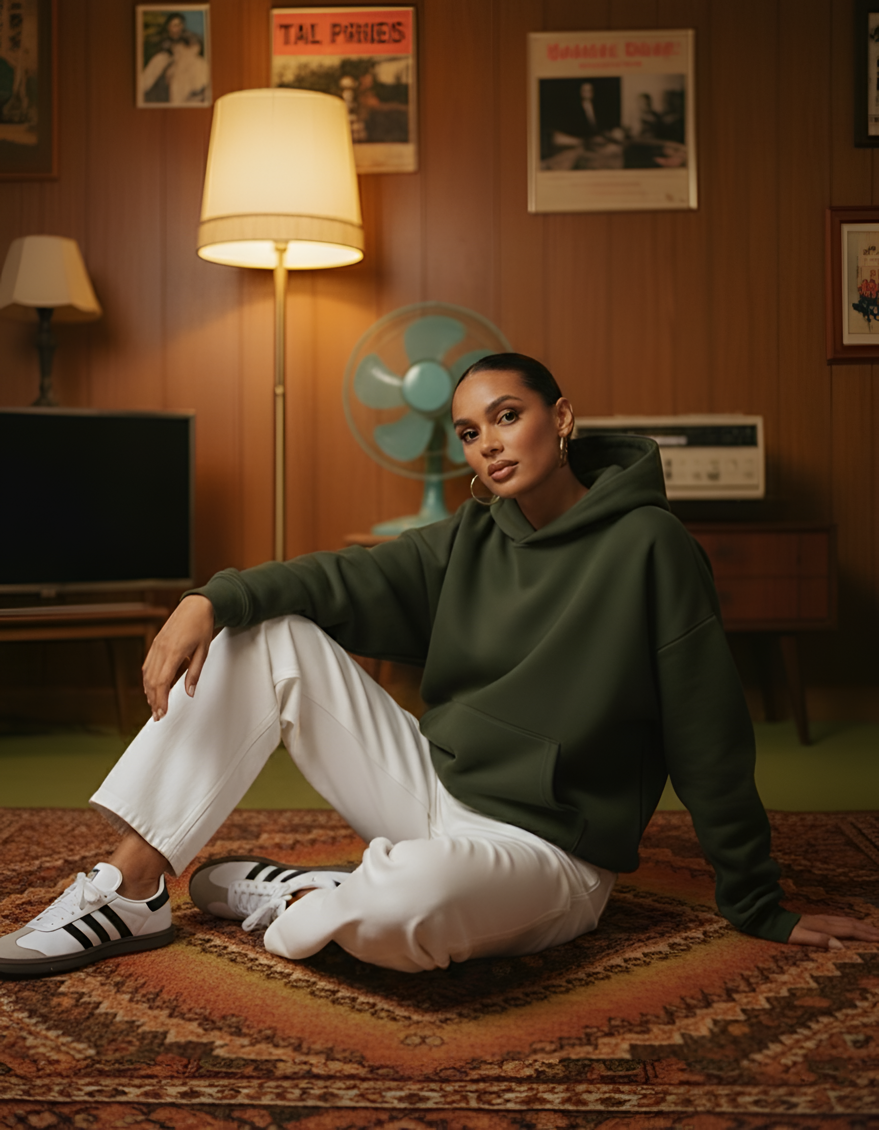 El Arabi Asli Unisex Oversized Hoodie - Olive W - NAS Trends 1