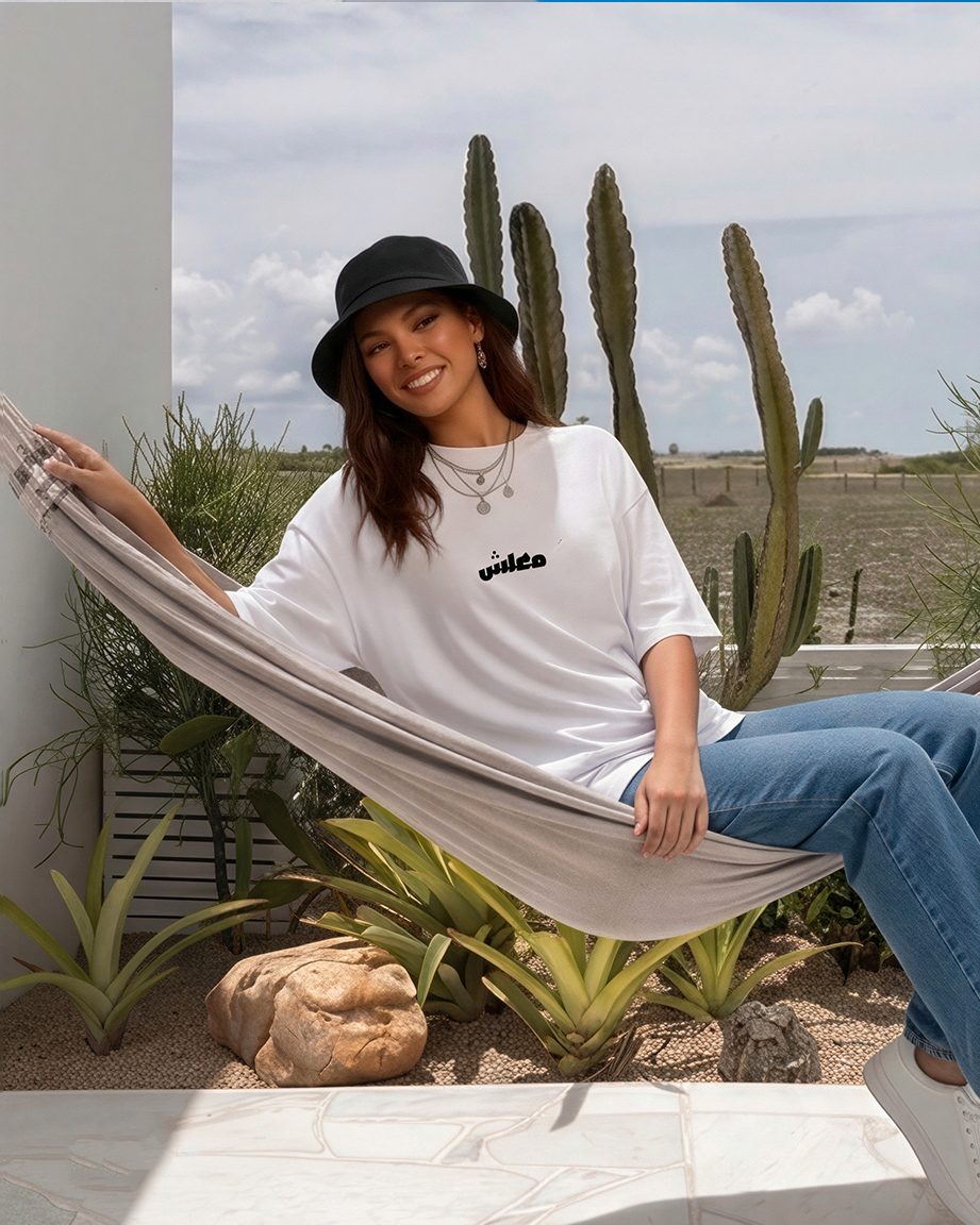 Ma3lesh Women Oversized SS T-Shirt - Off White - NAS Trends 1