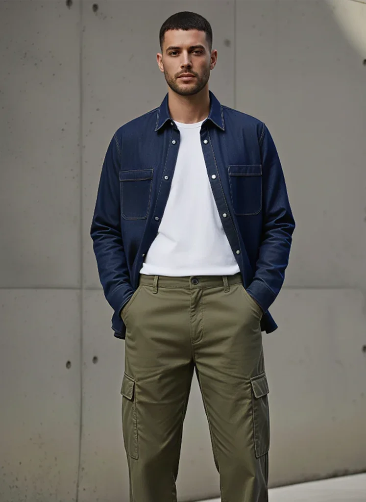 Unisex Jeans Shirts - Dark Blue M - NAS Trends 1
