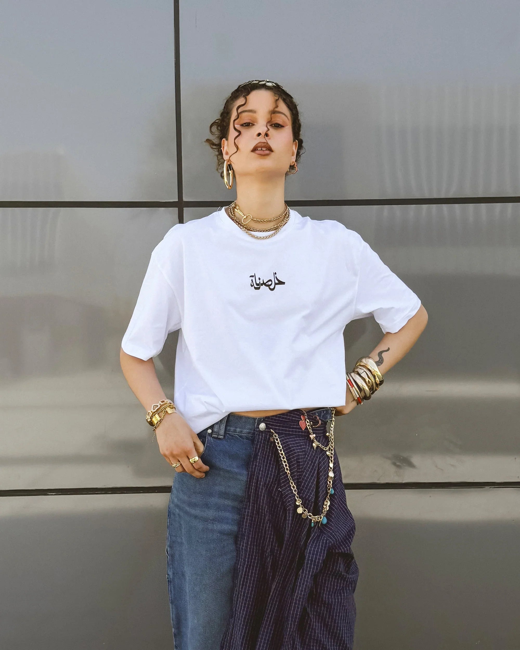 Khalsana Women Oversized SS T-Shirt - Off White - NAS Trends 2