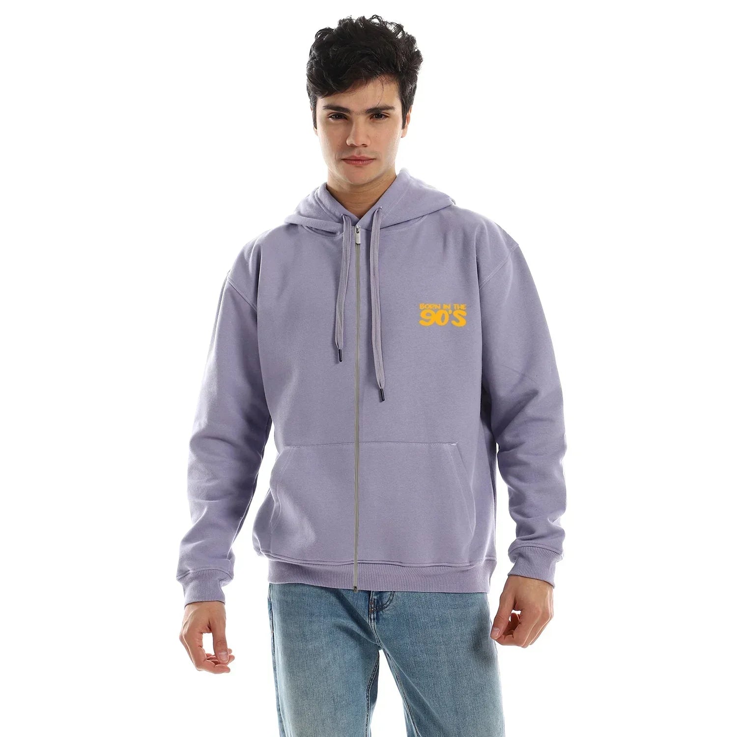 90'S Unisex Oversized Zip-up Hoodie-Lila - NAS Trends - Babazzaro