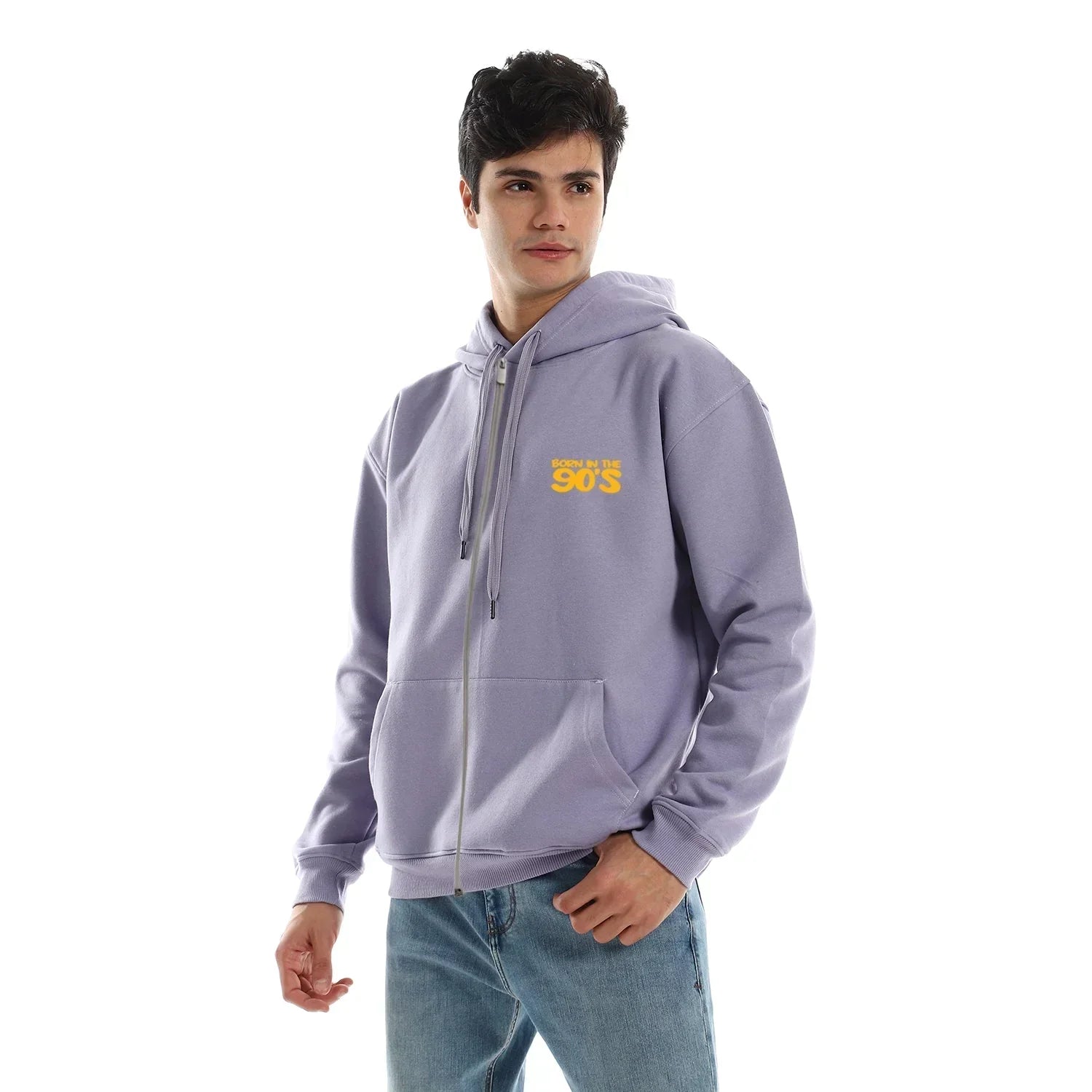 90'S Unisex Oversized Zip-up Hoodie-Lila - NAS Trends - Babazzaro
