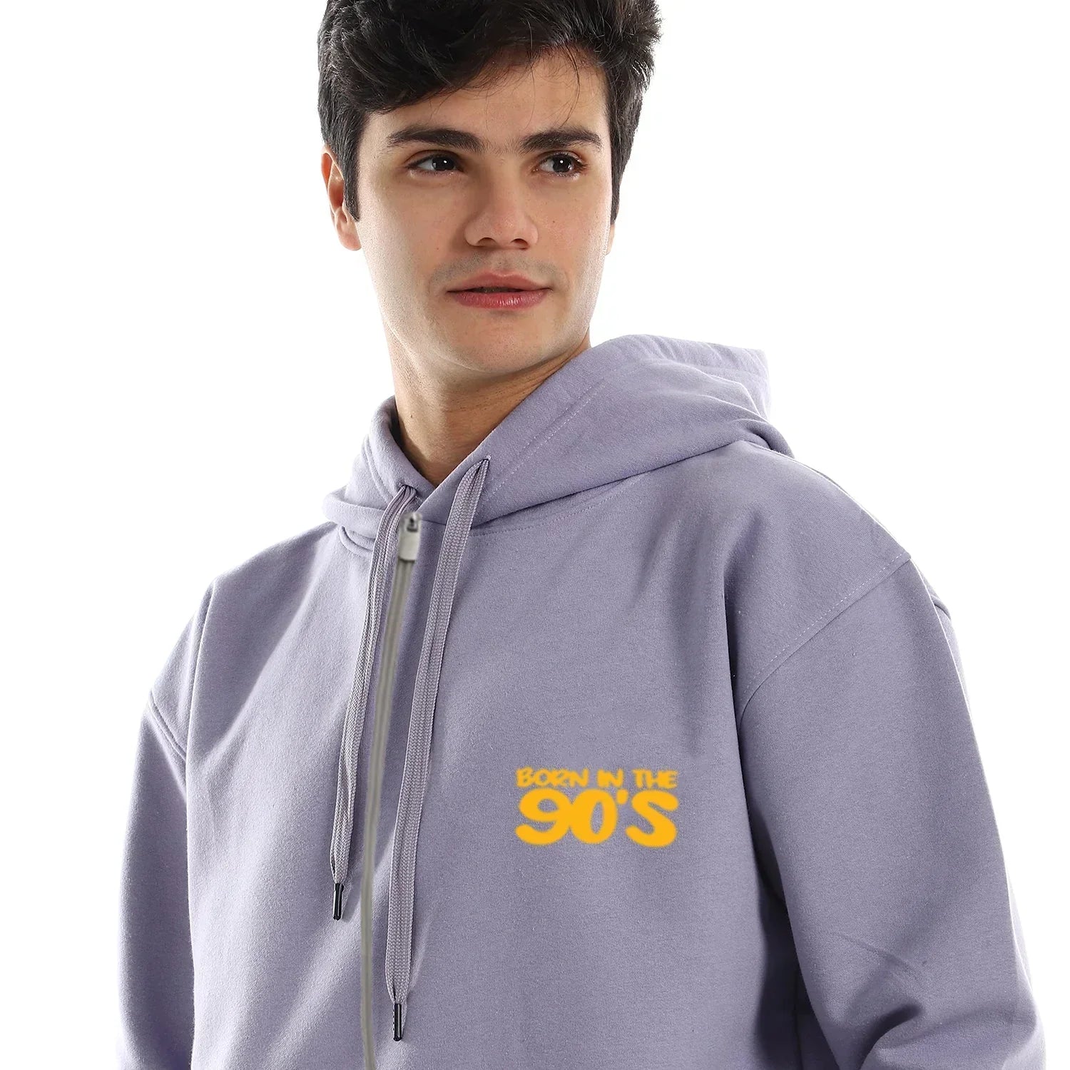 90'S Unisex Oversized Zip-up Hoodie-Lila - NAS Trends - Babazzaro