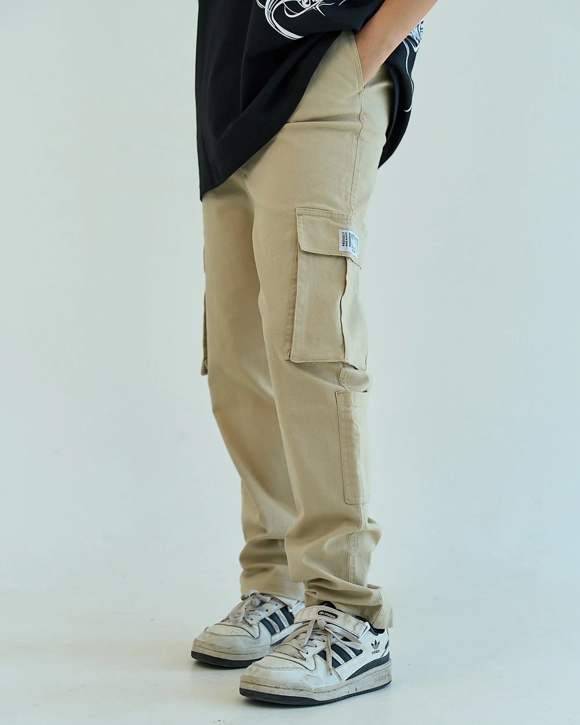 NAS Trends - Basic Unisex Cargo Pants - Beige 3