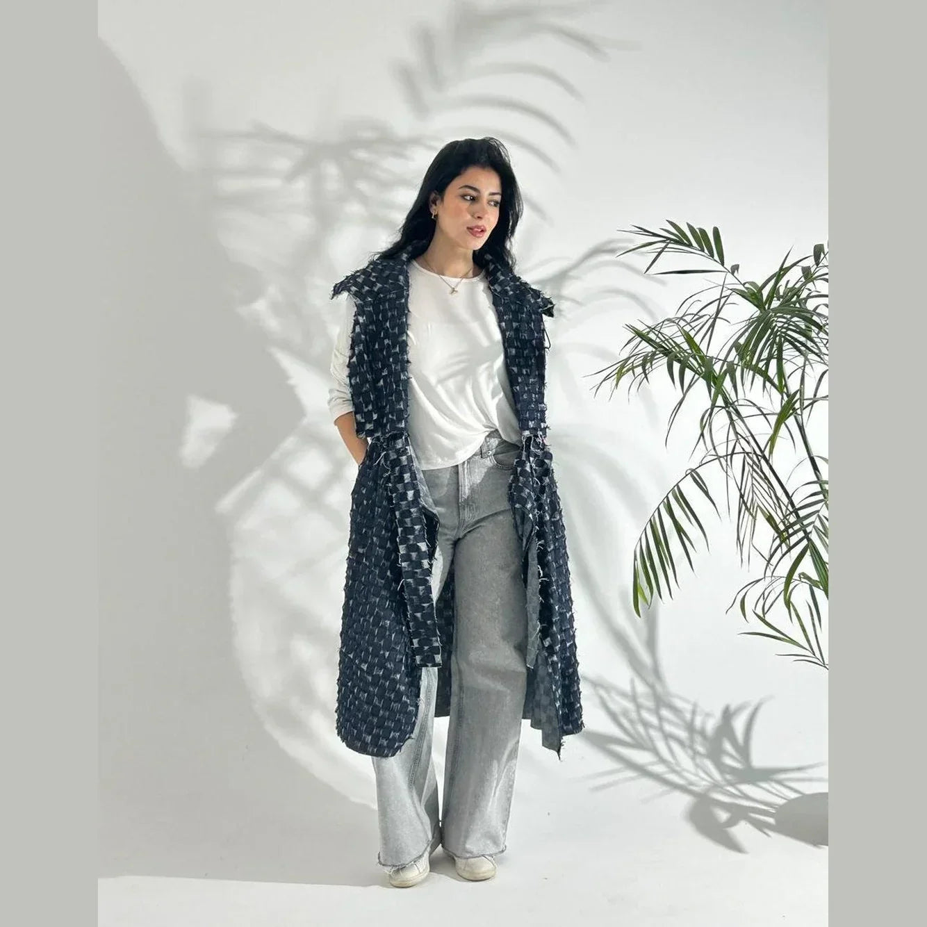 Denim Cut Cardigan - A_Squared_Y - Babazzaro