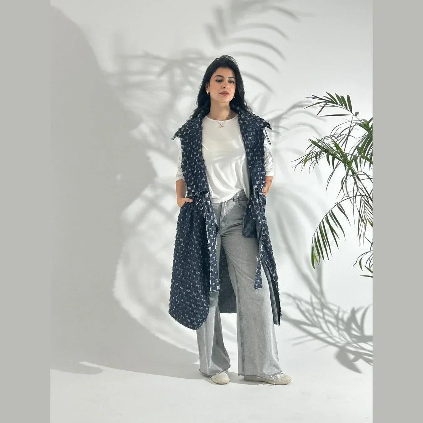 Denim Cut Cardigan - A_Squared_Y - Babazzaro