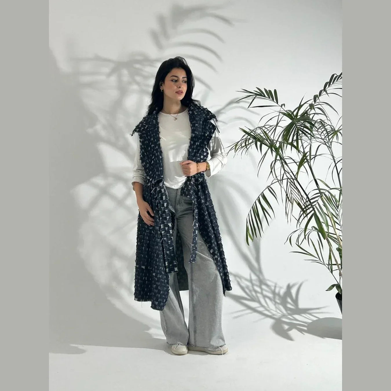 Denim Cut Cardigan - A_Squared_Y - Babazzaro