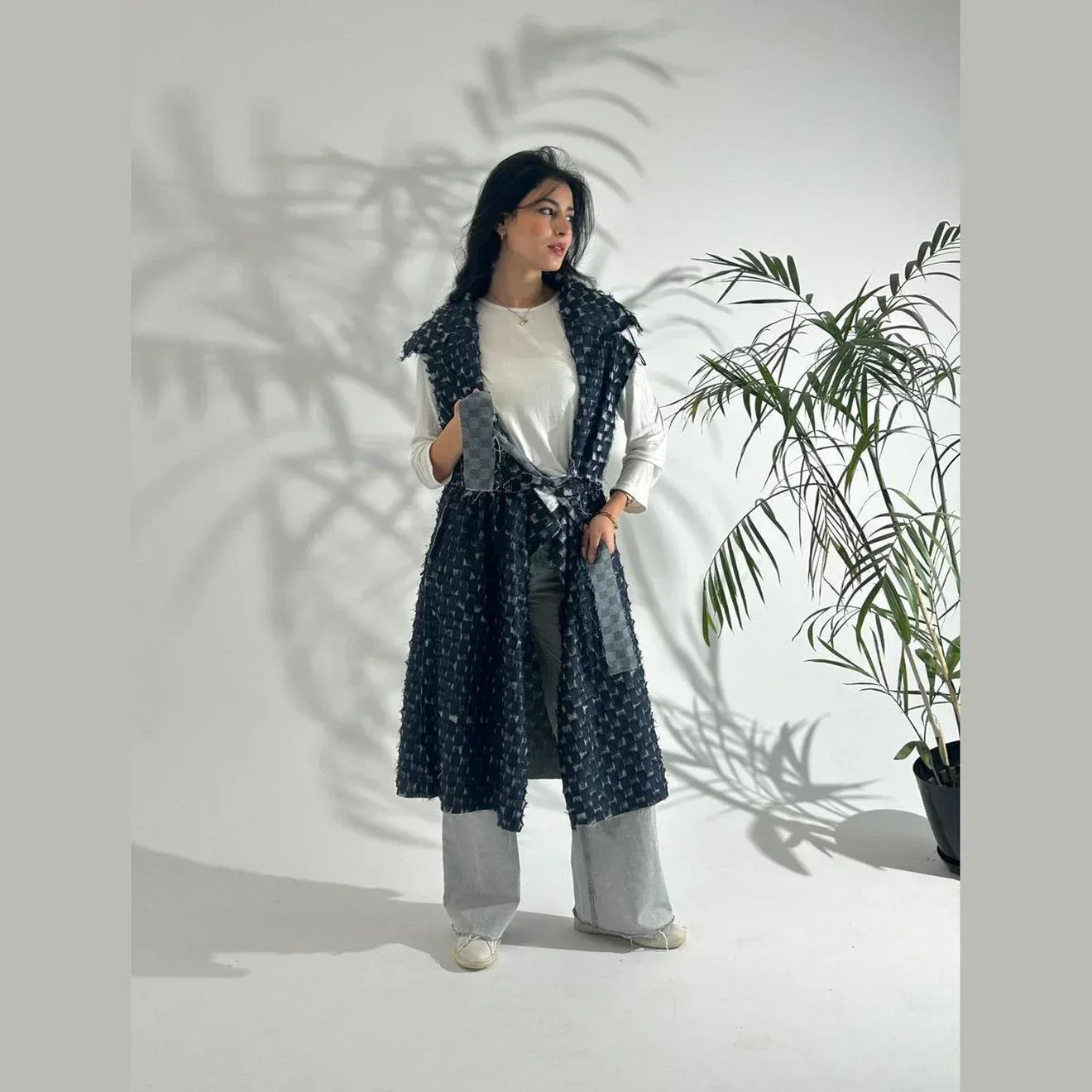 Denim Cut Cardigan - A_Squared_Y - Babazzaro