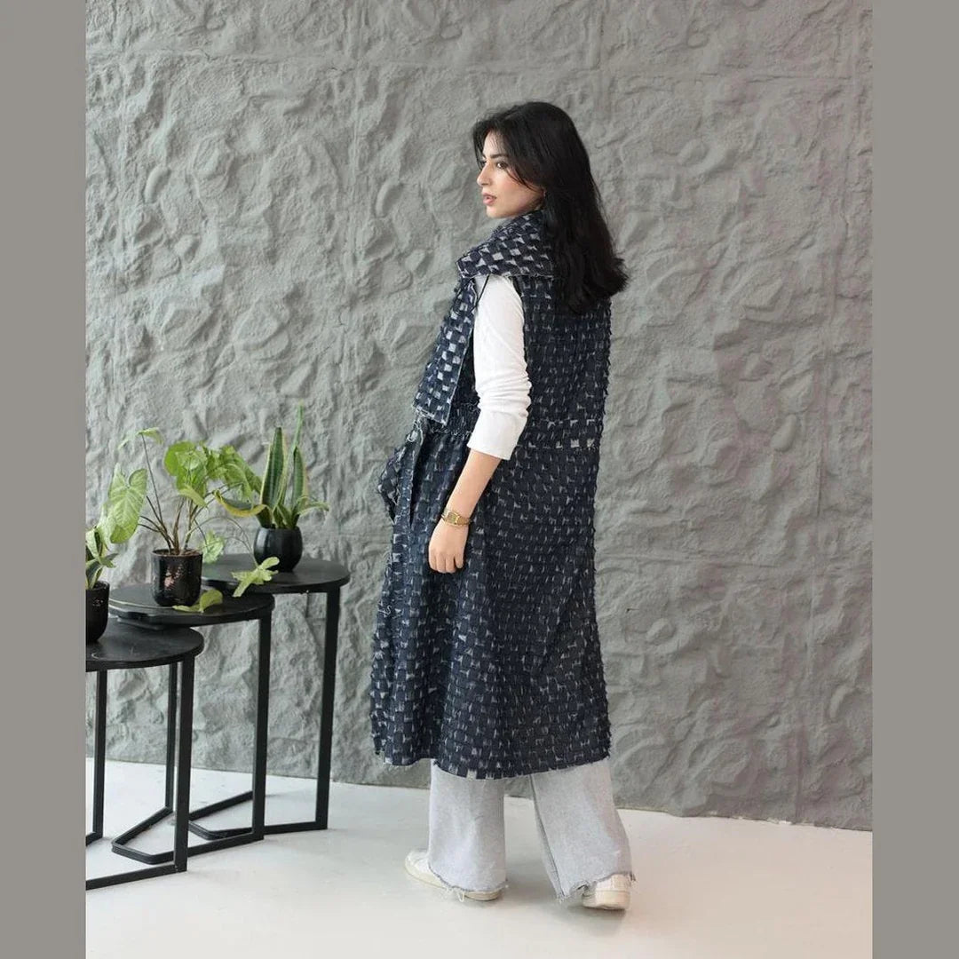 Denim Cut Cardigan - A_Squared_Y - Babazzaro
