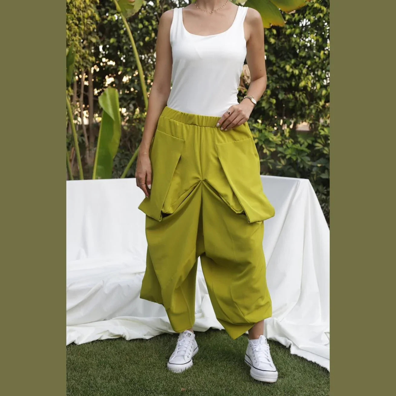 A_Squared_Y - Pants-Apple green color 2