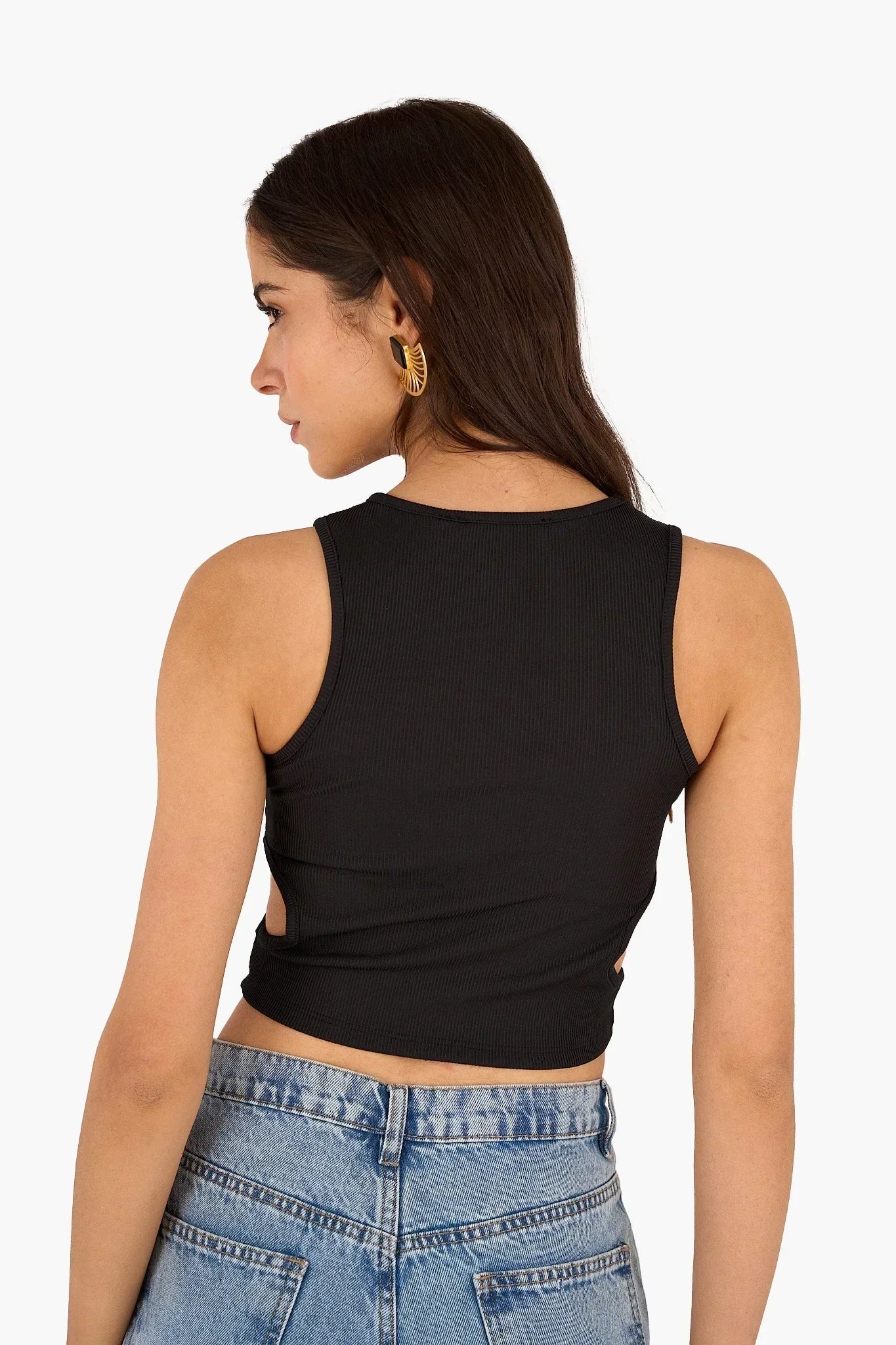 Clue - Cropped Cut-Out Ribbed Top 5