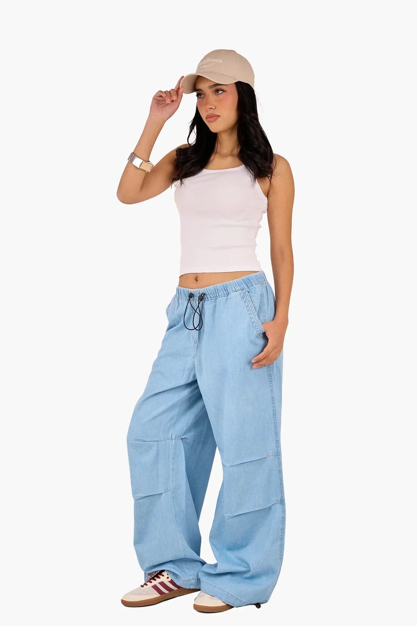 Clue - Relaxed Fit Drawstring Denim Pants 7