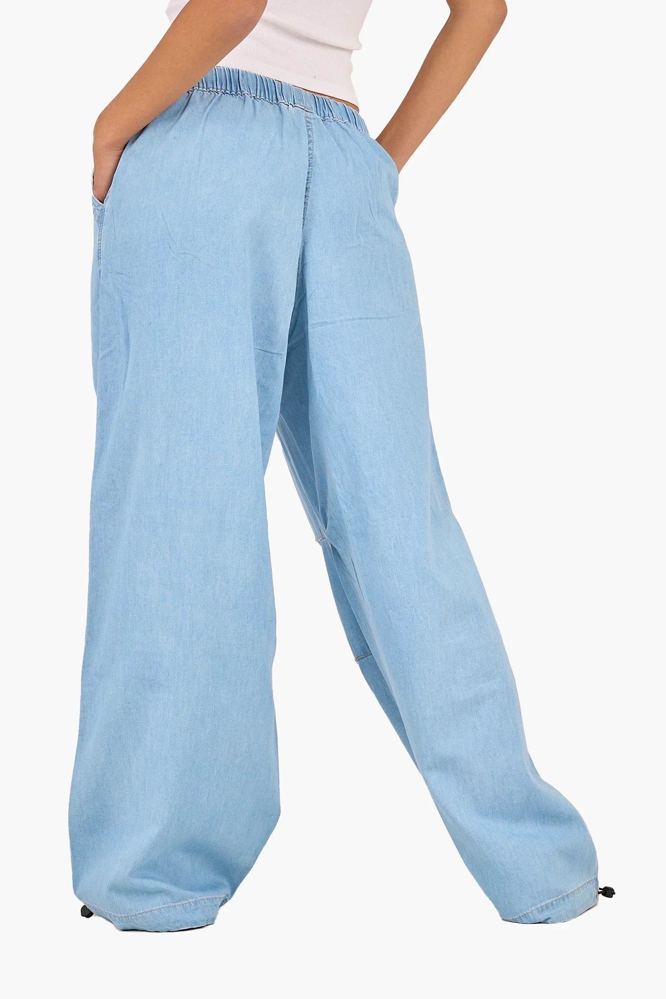 Clue - Relaxed Fit Drawstring Denim Pants 3