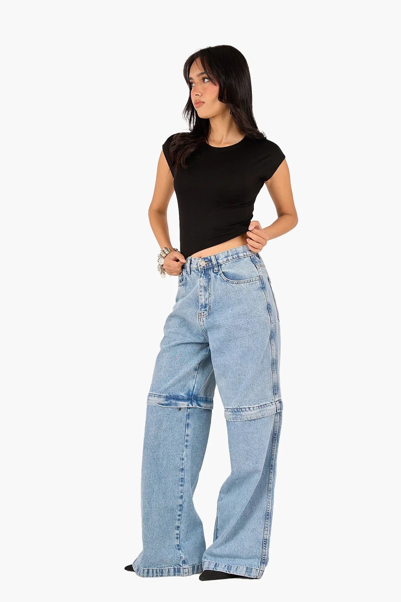 Clue - Cropped Crew Neck Viscose Top 8