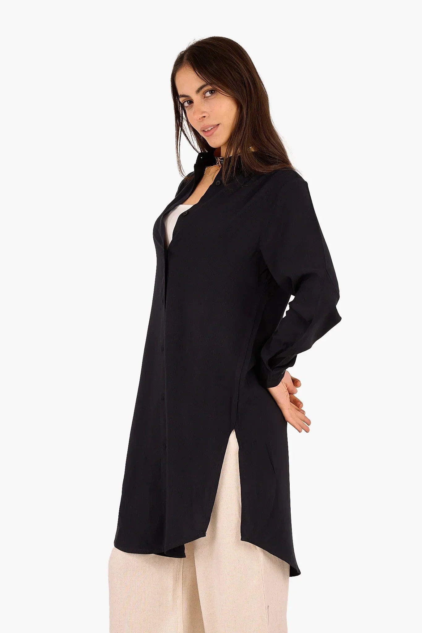 Clue - Rayon Waffle Long Shirt 8