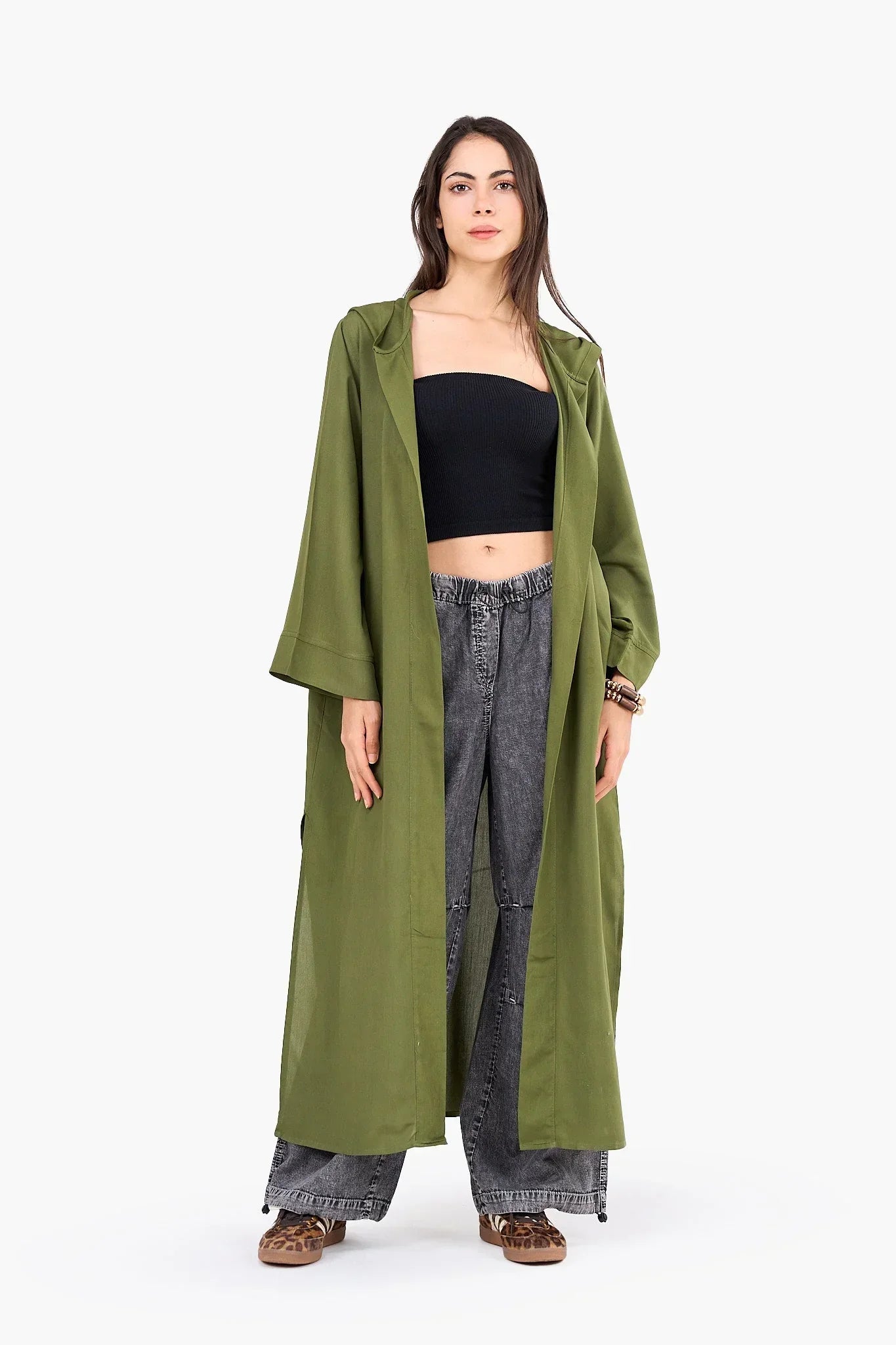 Clue - Solid Pattern Hooded Cardigan 1
