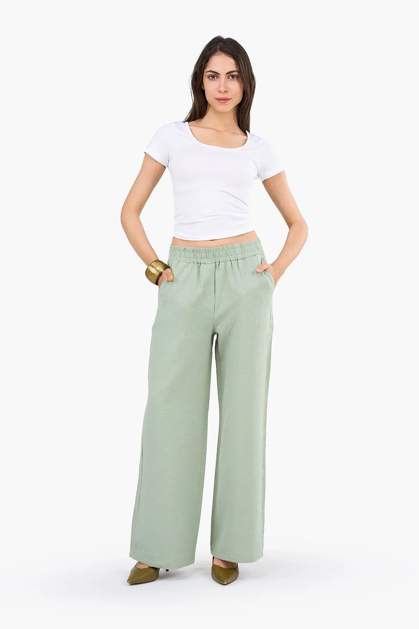Clue - Chic Wide-Leg Tencel Pants 8