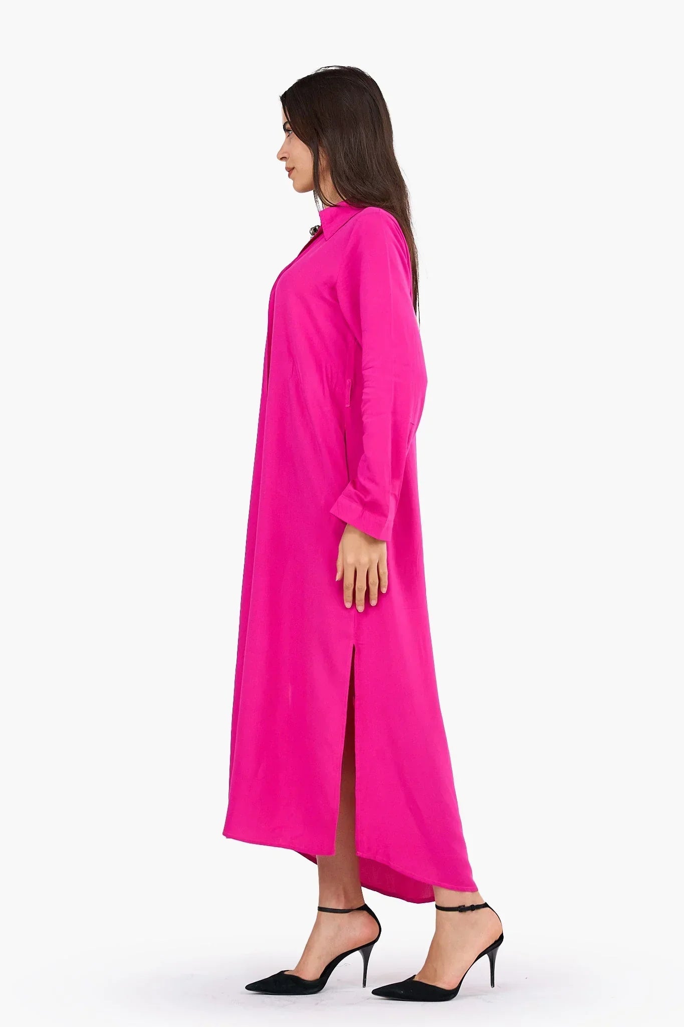 Clue - V-Collared Neck Shirt Dress 2
