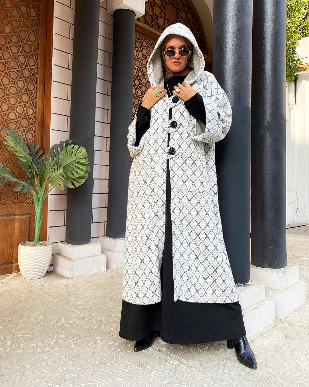 Queenza - Tweed Hooded Cardigan 3